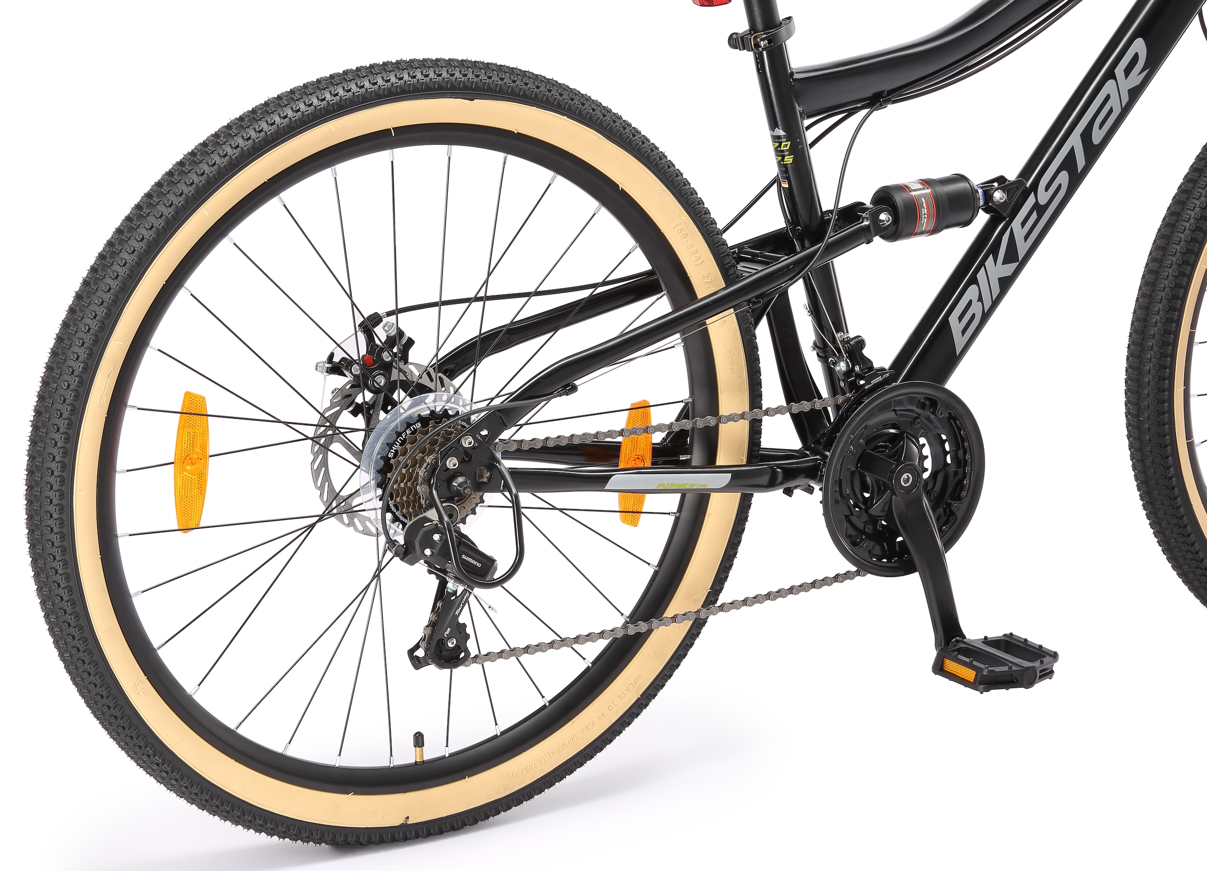 Bikestar Mountainbike 21 Gang Shimano RD-TY300 Schaltwerk Kettenschaltung für Damen und Herren, Kettenschaltung