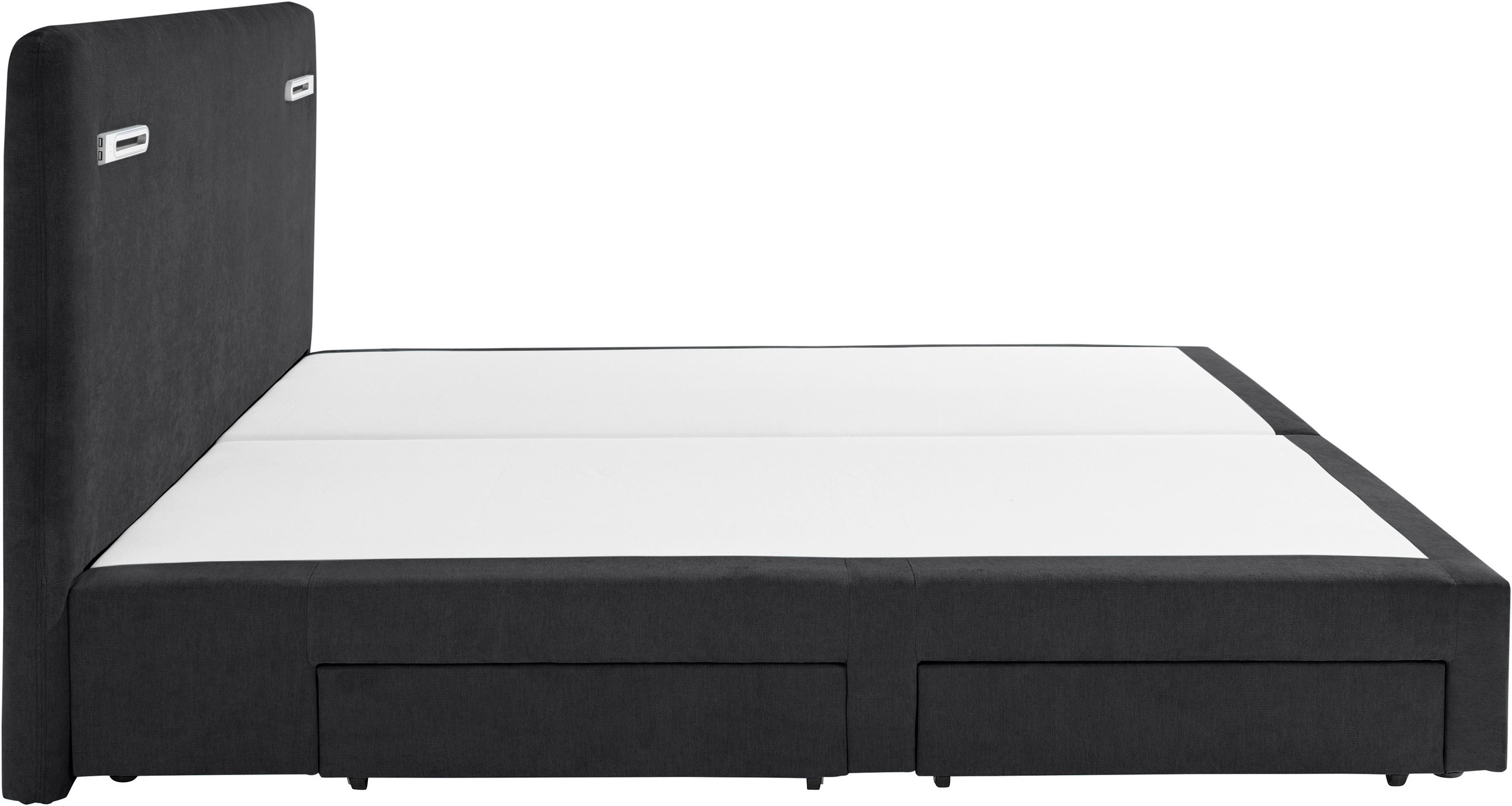 INOSIGN Boxbett »Luan«, Schubkästen, LED-Beleuchtung und Topper, in Breite 120 cm und 180 cm