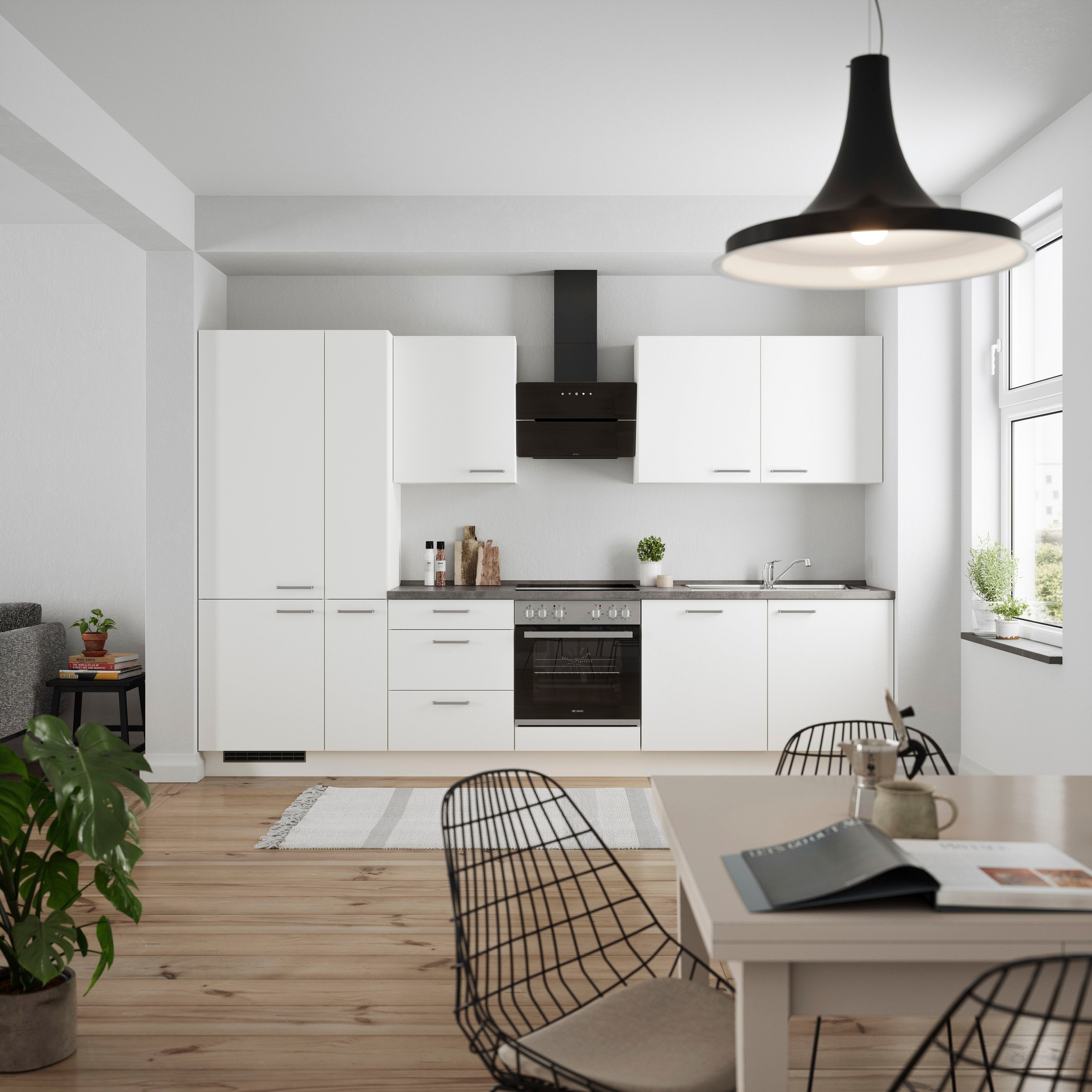 nobilia® Küchenzeile »"Touch II"«, vormontiert, Ausrichtung wählbar, Breite 330 cm, wahlw. mit E-Geräten