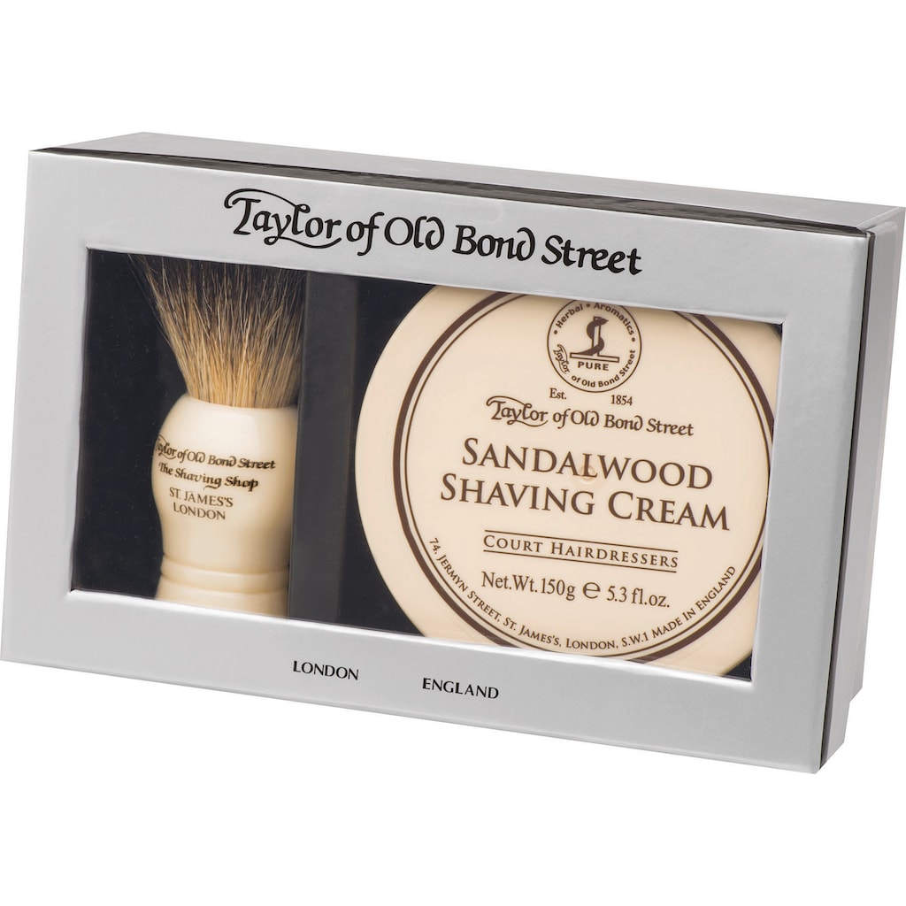 Taylor of Old Bond Street Rasierpinsel-Set »Sandalwood«, (2 tlg.)