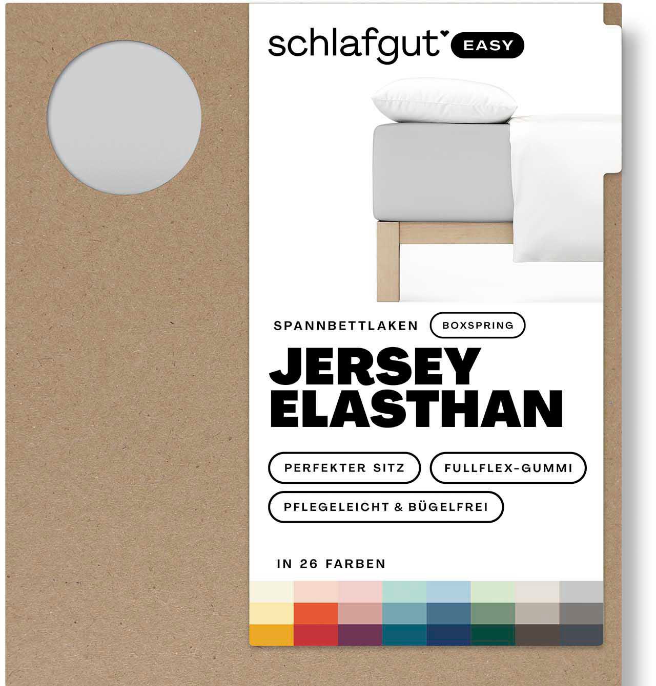 Schlafgut Spannbettlaken »EASY Jersey Elasthan Boxspring«, MADE IN GREEN by OEKO-TEX®