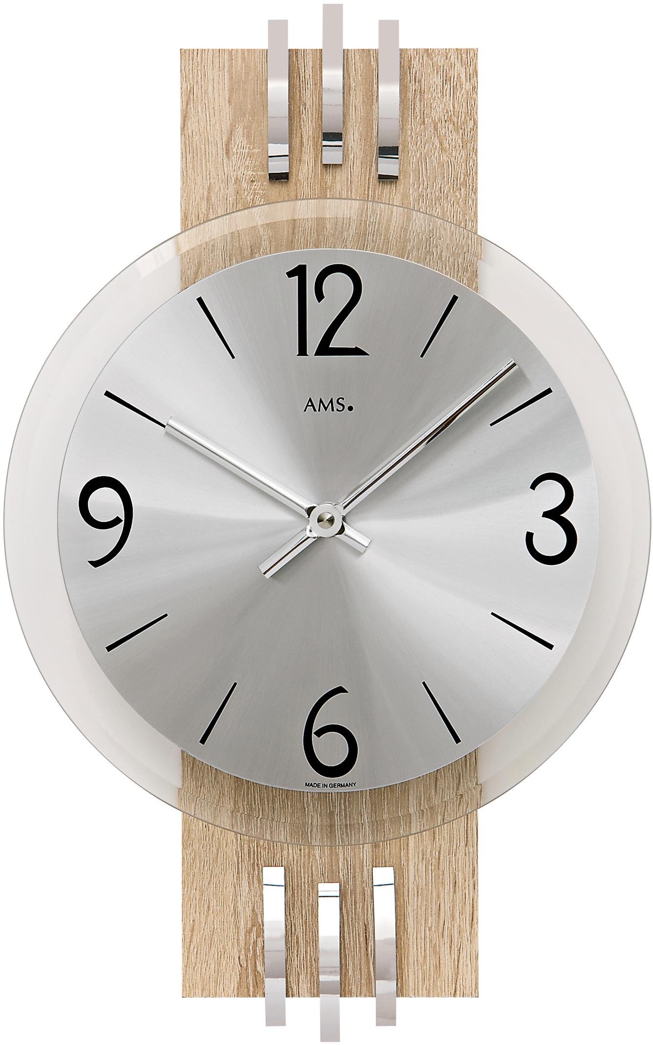 AMS Wanduhr »W9228«, Quarzuhr,Holz,Wohnzimmer,Esszimmer,Küche,Arbeitszimmer günstig online kaufen