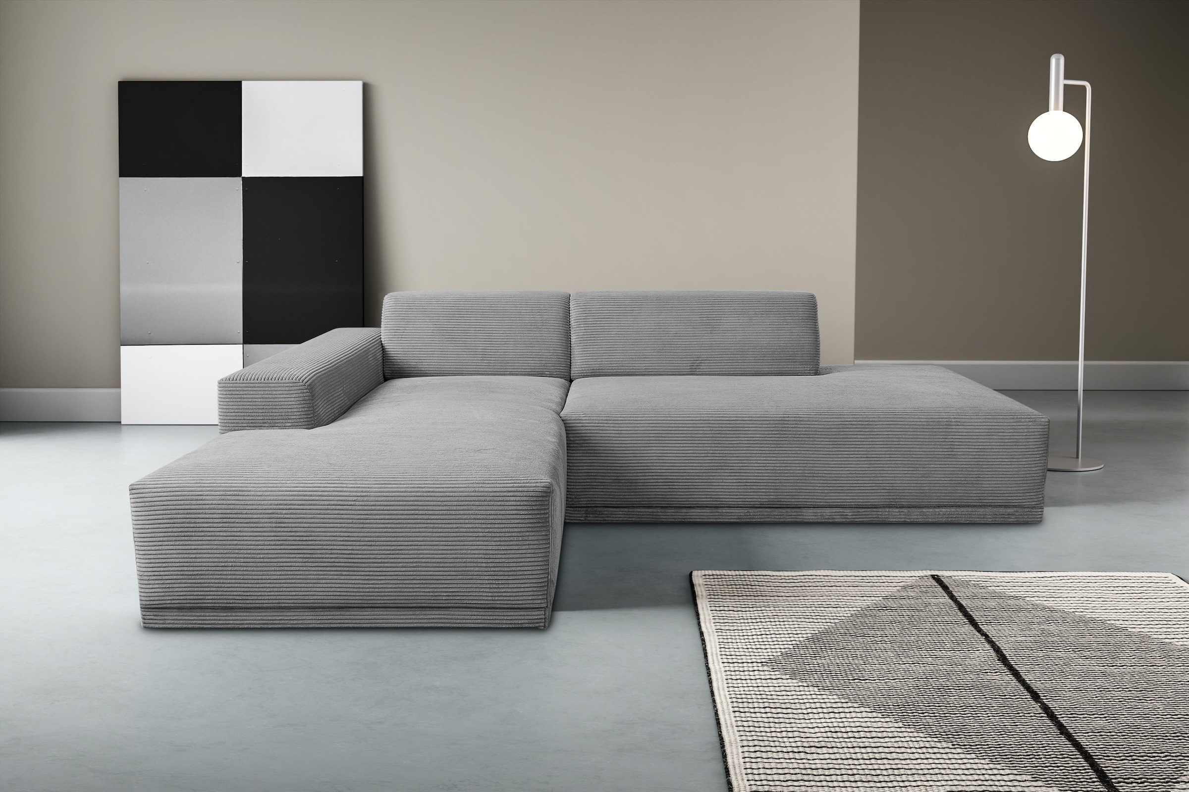 WERK2 Ecksofa »Apollo, hoher Sitzkomfort, aktuelles Design, Breite 264cm, L günstig online kaufen