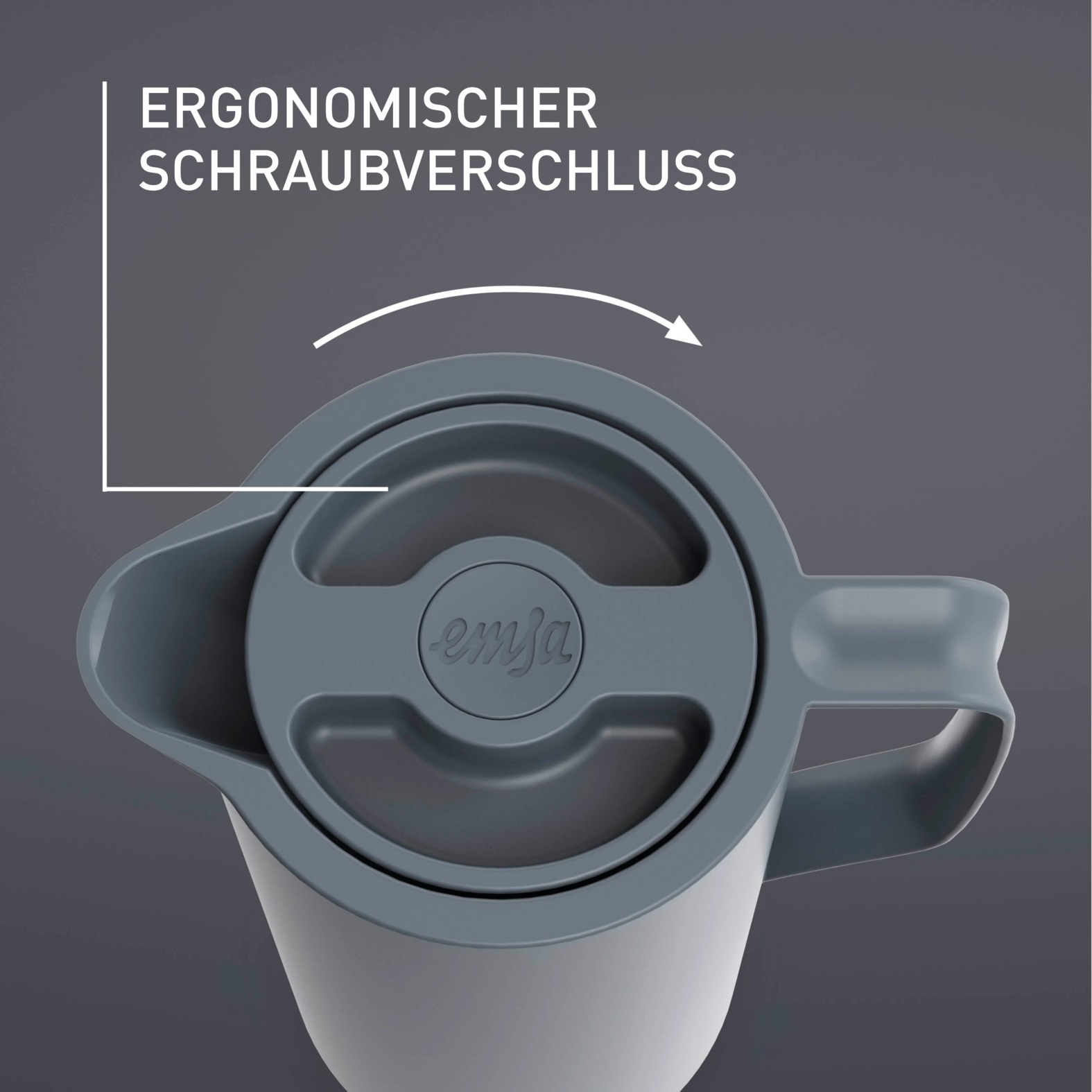 Emsa Isolierkanne »Motiva in modernem Design, 100% auslaufsicher, Made in Germany«, 1 l, (doppelwandiger Glasisolierkolben, bis zu 12h warm/24h kalt), Quick-Press-Deckel, Einhandbedienung, ergonomischer Schraubdeckel