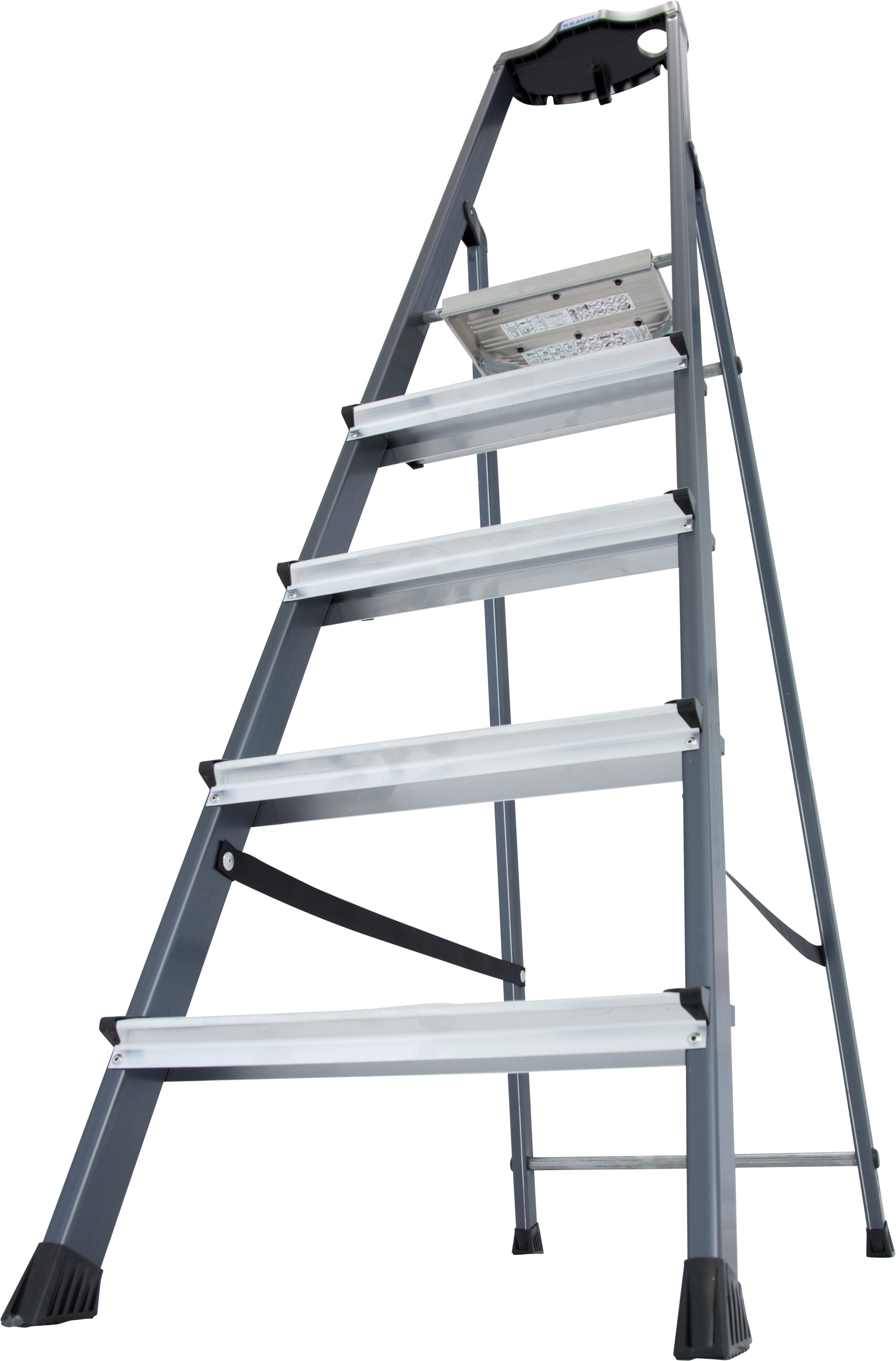 KRAUSE Stehleiter »Securo«, Alu eloxiert, 1x5 Stufen, Arbeitshöhe ca. 305 cm