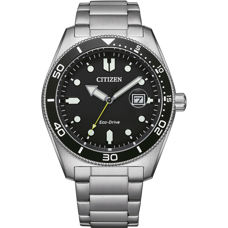 CITIZEN Solaruhr Armbanduhr, Herrenuhr, Edelstahlarmband, bis 10 bar wasserd. silberfarben-schwarz Schöne Solaruhr für Ihn