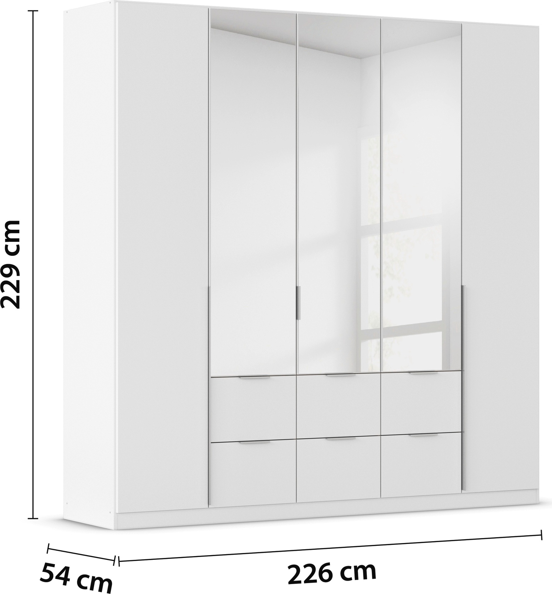 rauch Drehtürenschrank »Kleiderschrank Schrank Garderobe AGORDO mit Dekor- oder Hochglanzfront«, (in zwei Griff-Farben, Breiten 91-360 cm), mit Außenschubkästen, in 7 Breiten und 2 Höhen MADE IN GERMANY