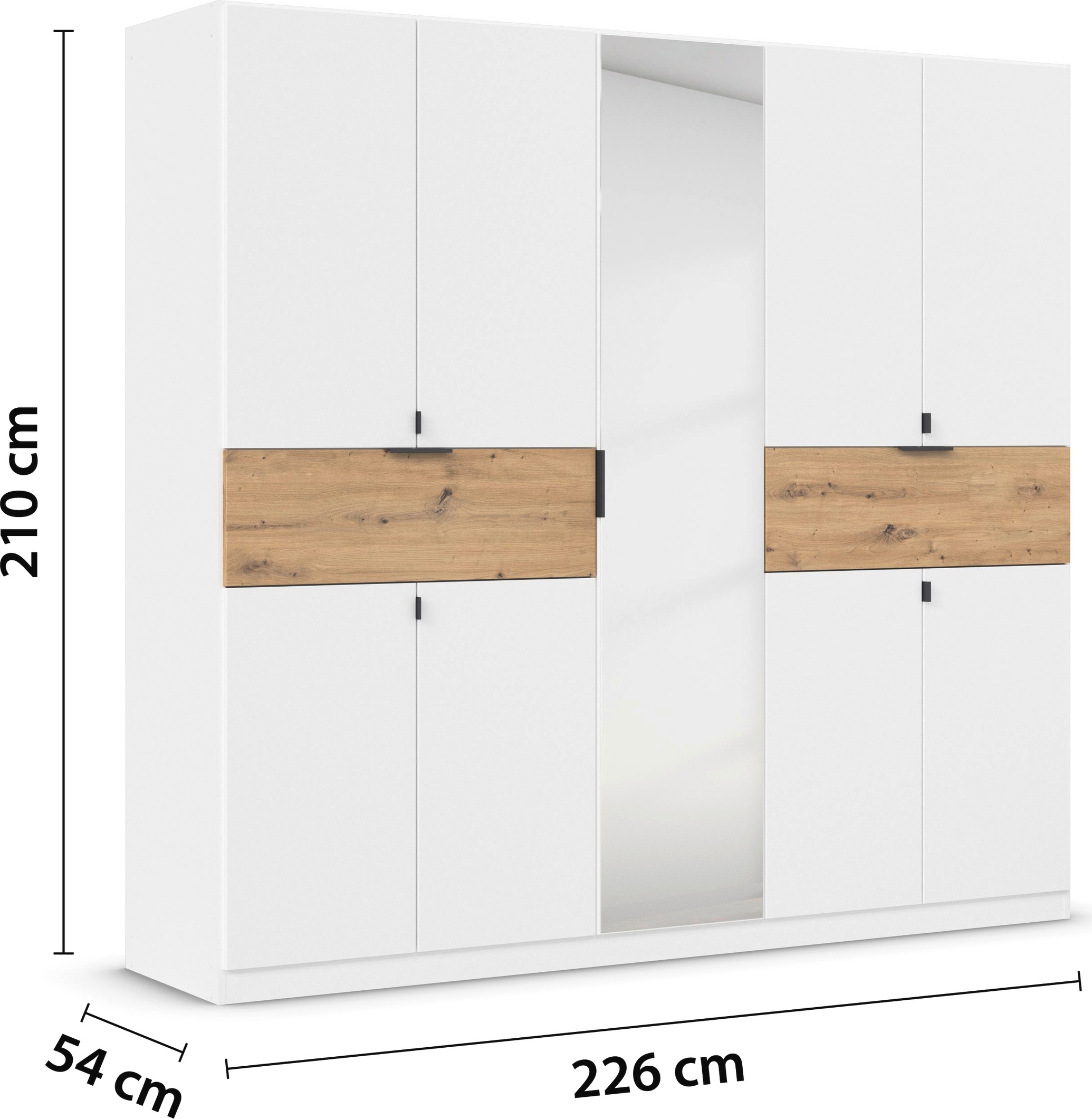 rauch Drehtürenschrank »Kleiderschrank Schrank Garderobe Wäscheschrank TICAO«, (Schubladen in der Höhe variabel positionierbar), mit 2 geräumigen Schubladen, viel Stauraum MADE IN GERMANY