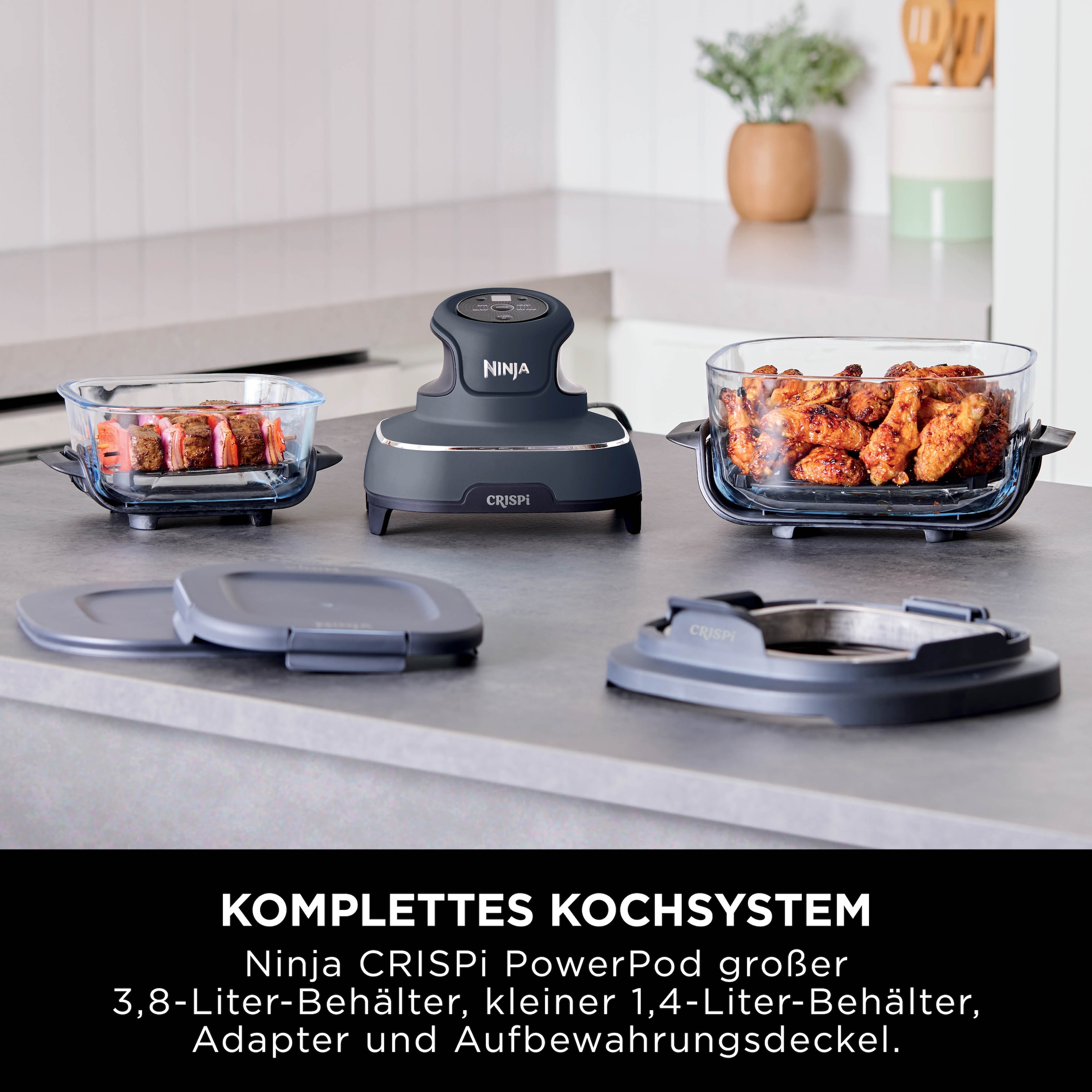 NINJA Heißluftfritteuse »CRISPi 4-in-1 Cyber Space - FN101EUGY« 1700 W tragbar