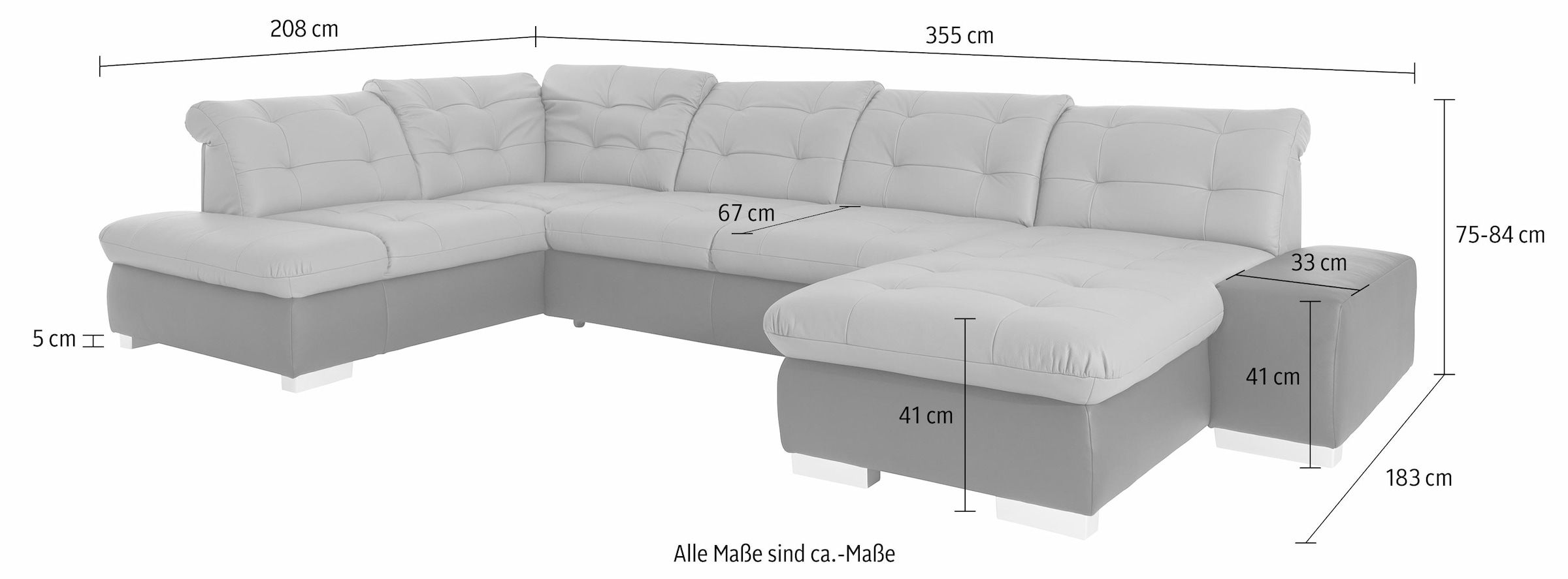 sit&more Wohnlandschaft »Palomino U-Form«, wahlweise in XL oder XXL