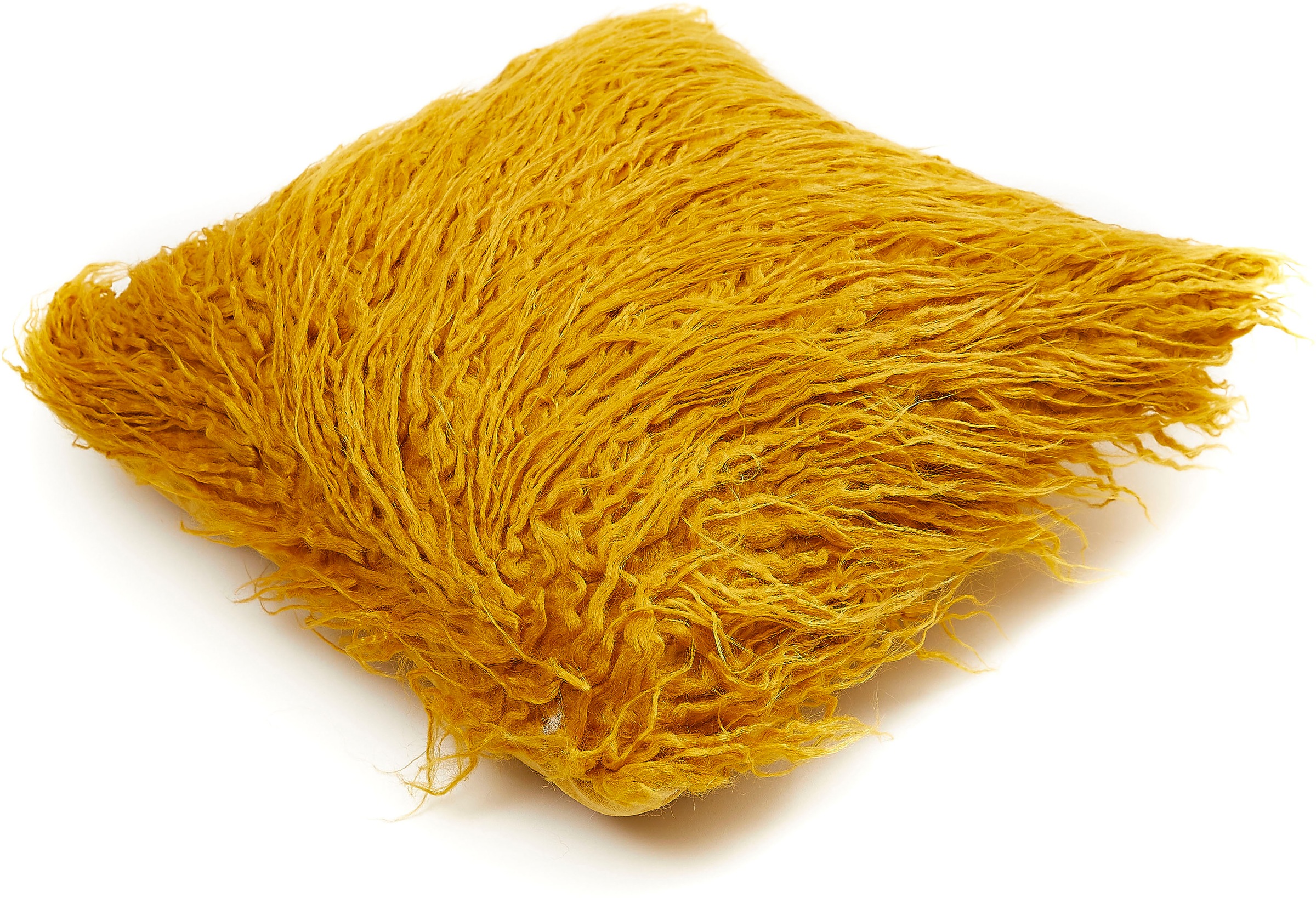 ANDIAMO Fellkissen »Dekokissen Flocki« Dekokissen, eckig, 40x40 cm, einzeln oder als 4er Set, mit Füllung safran + Felloptik Obermaterial: 100%...