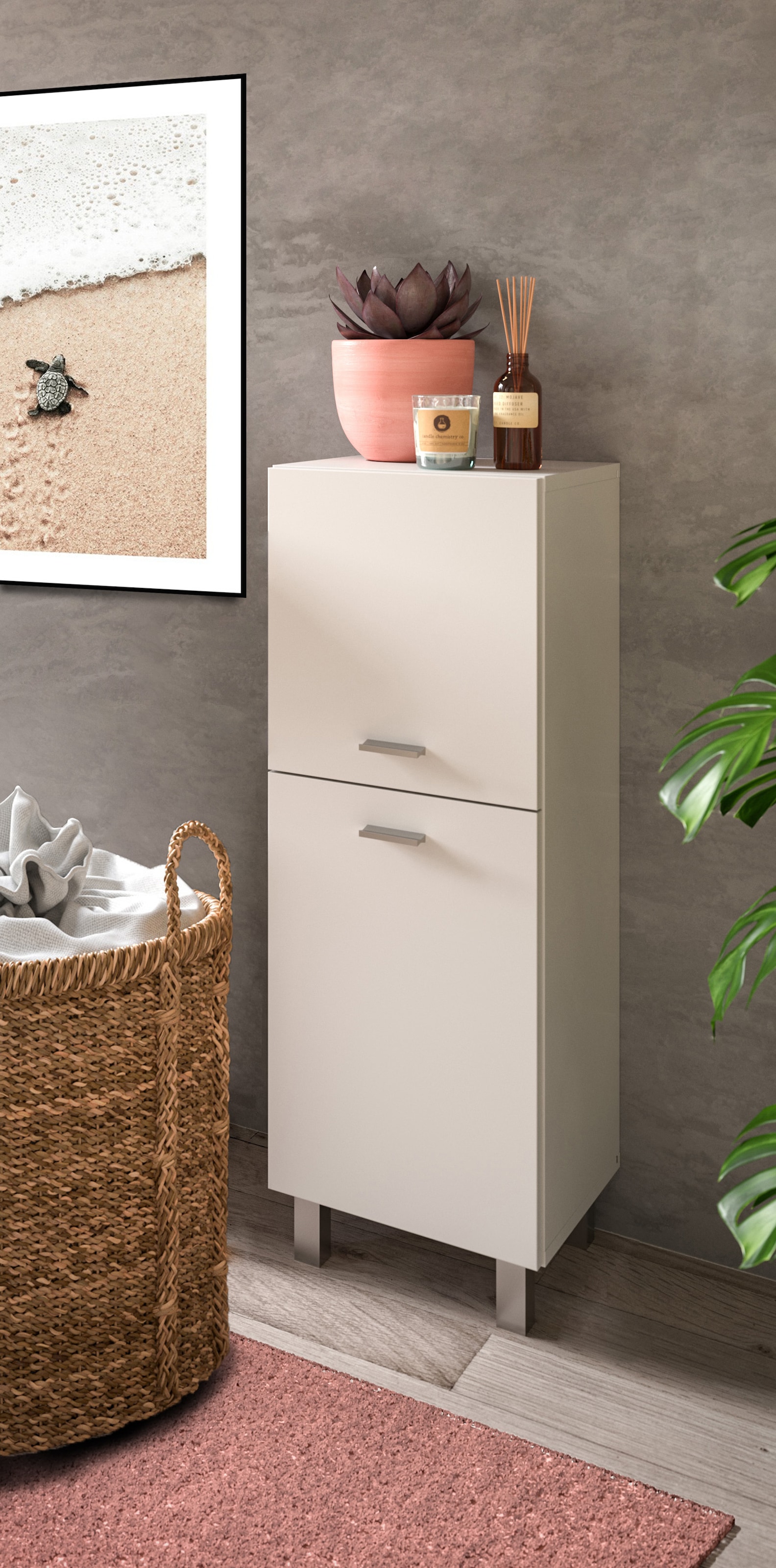 welltime Midischrank »Tampa, Höhe 80cm, hängend oder stehend montierbar«, Badschrank, Bad-Möbel, Badezimmer