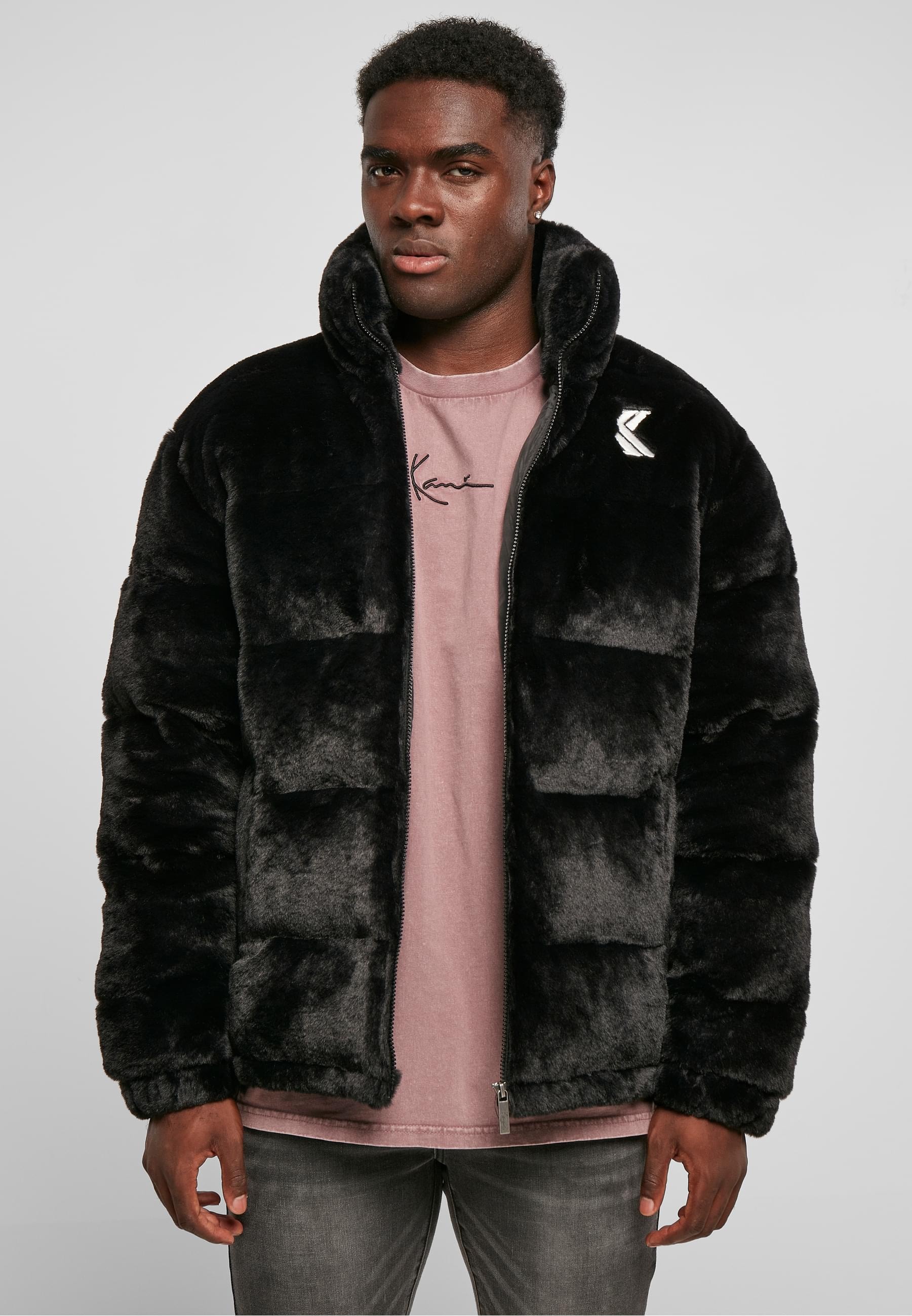 Karl Kani Winterjacke »Karl Kani Herren KM214-014-1 OG Fake Fur Puffer Jacket black« 1 Stk. tlg. ohne Kapuze