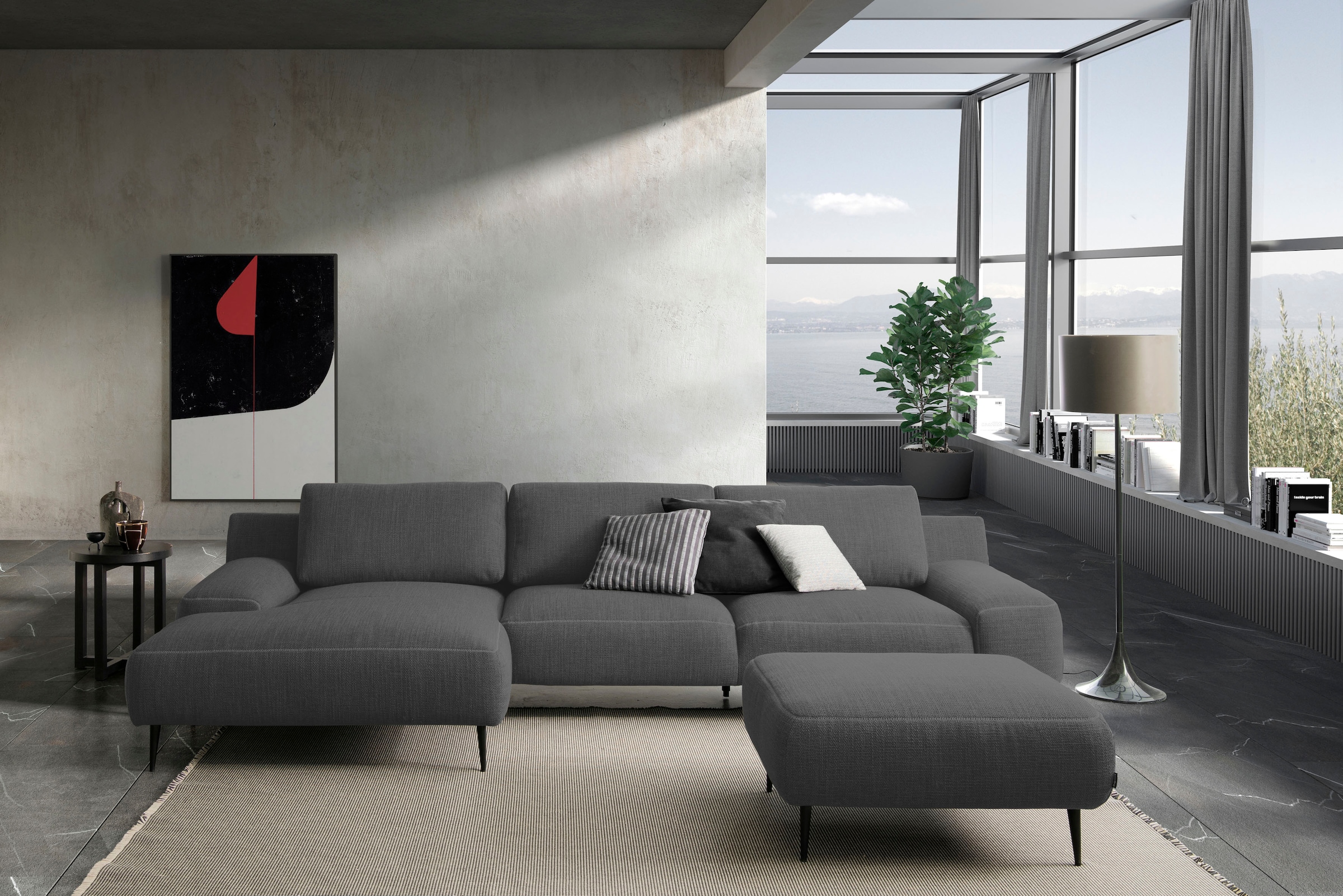 designwerk Hocker »Forma, zeitloser Desighocker mit aktuellem Fuß«, in hochwertiger Verarbeitung & tollem Sitzkomfort