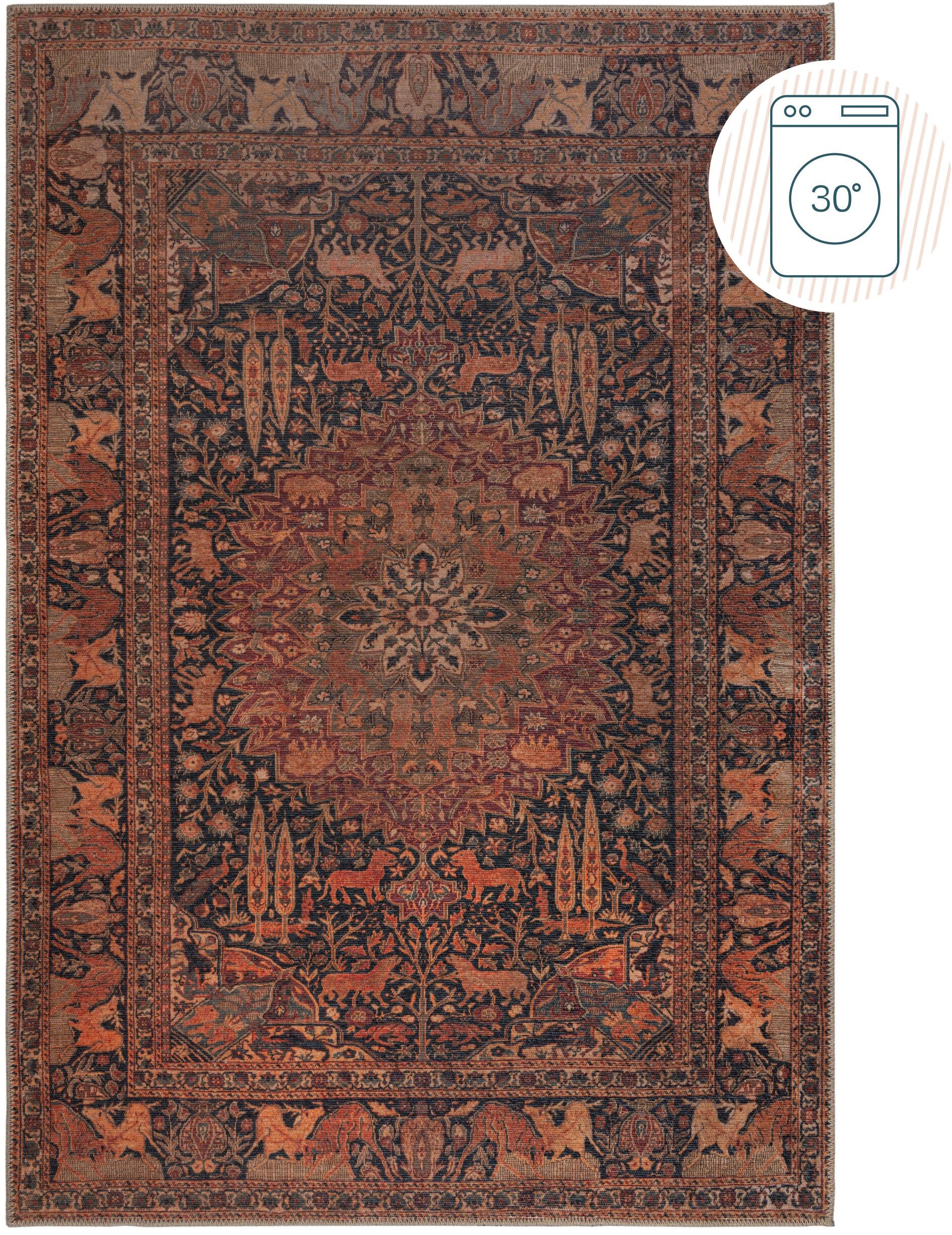 FLAIR RUGS Teppich »Nico«, rechteckig, 4 mm Höhe, Waschbarer Traditioneller günstig online kaufen