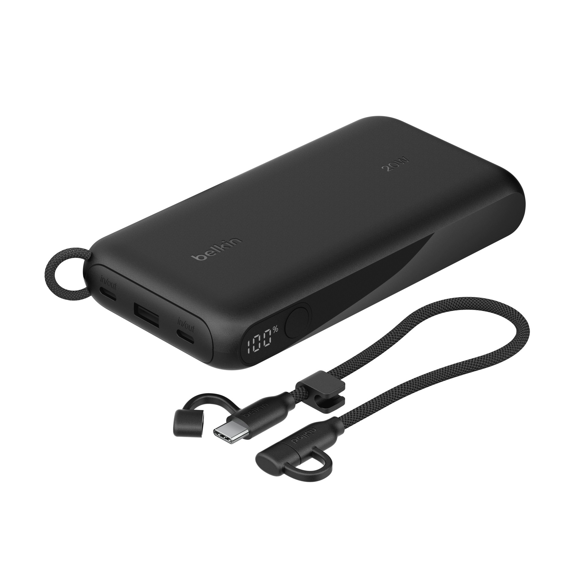 BELKIN Powerbank »BoostCharge 20.000 mAh mit Display« Power Delivery Powerbank mit Display 20.000mAh, schwarz 20.000 mAh Schwarz Digitales Display...