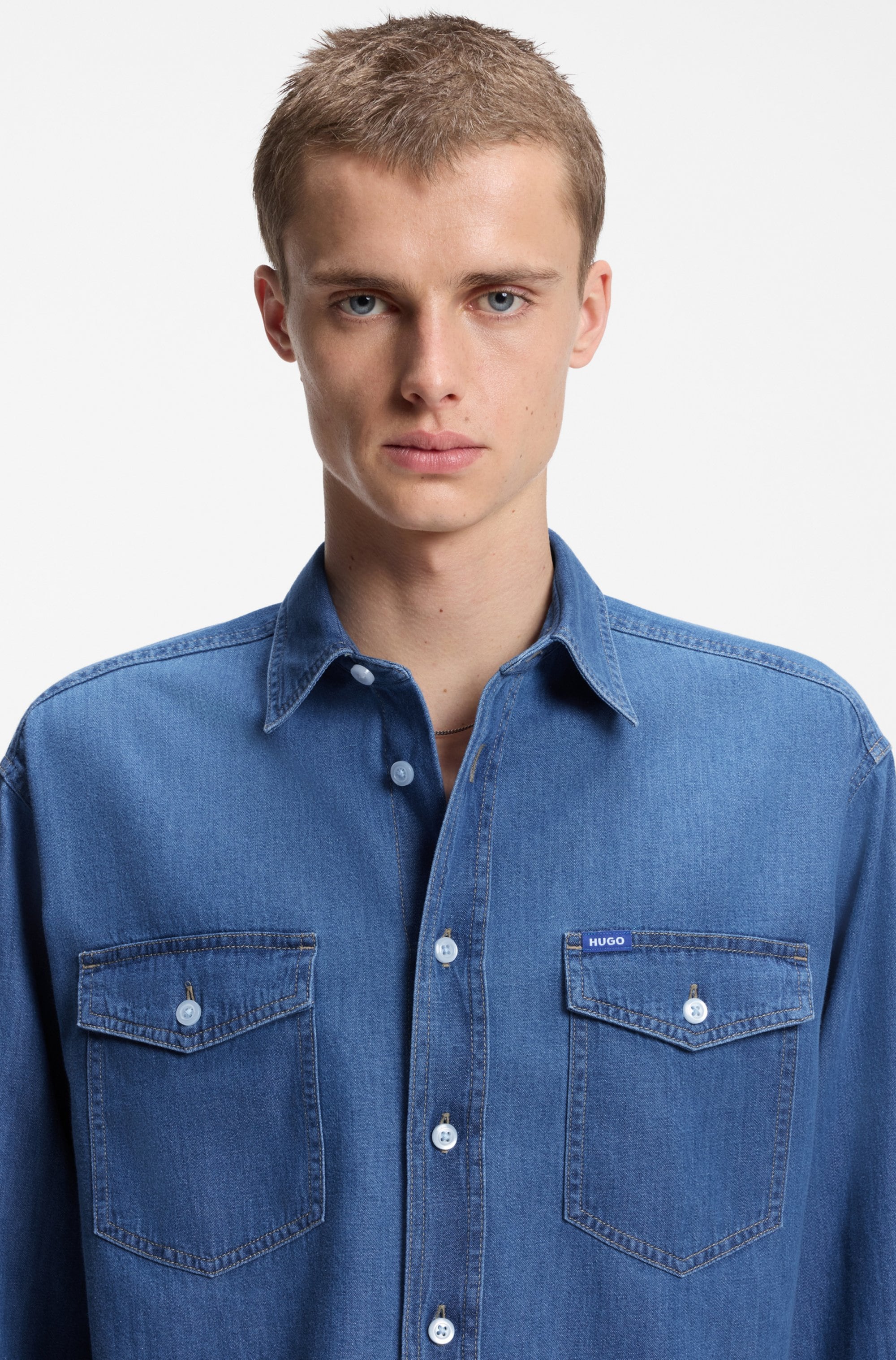 HUGO Jeanshemd »Ebino« in cooler Waschung