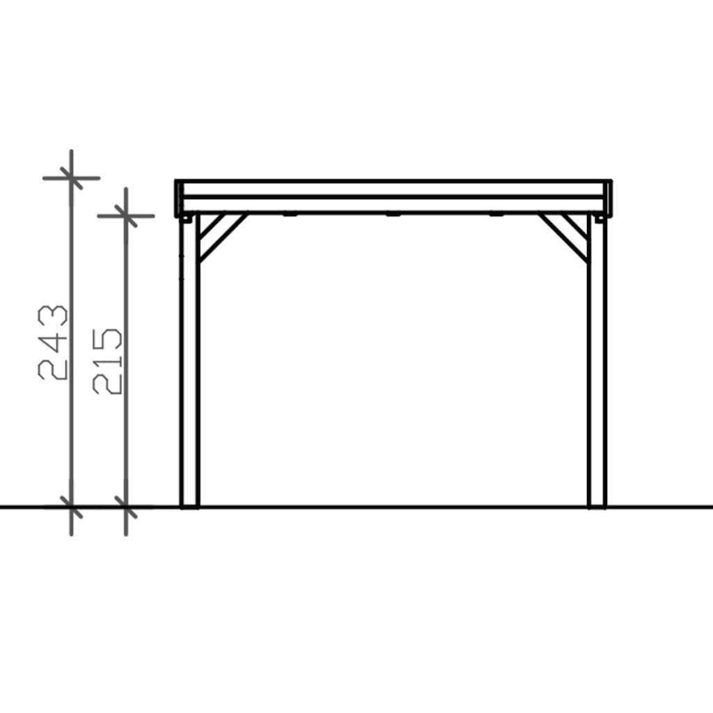 Skanholz Einzelcarport »Grunewald«, Leimholz-Nordisches Fichtenholz, dunkelgrau