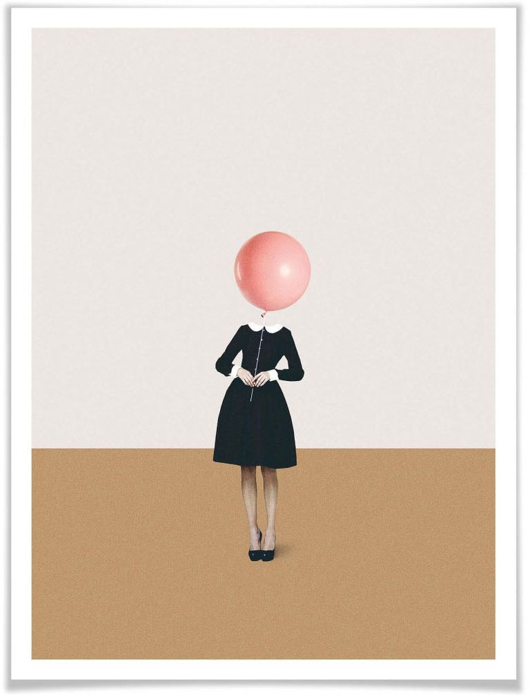 (1 Wall-Art St.), Luftballon, Wandbild, Mädchen«, »Léon Wandposter bestellen Rosa Luftballon Bild, Raten auf Poster Poster,