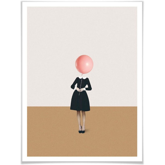 (1 Luftballon, »Léon Bild, Mädchen«, Wall-Art auf bestellen Luftballon Rosa Poster St.), Wandbild, Raten Wandposter Poster,
