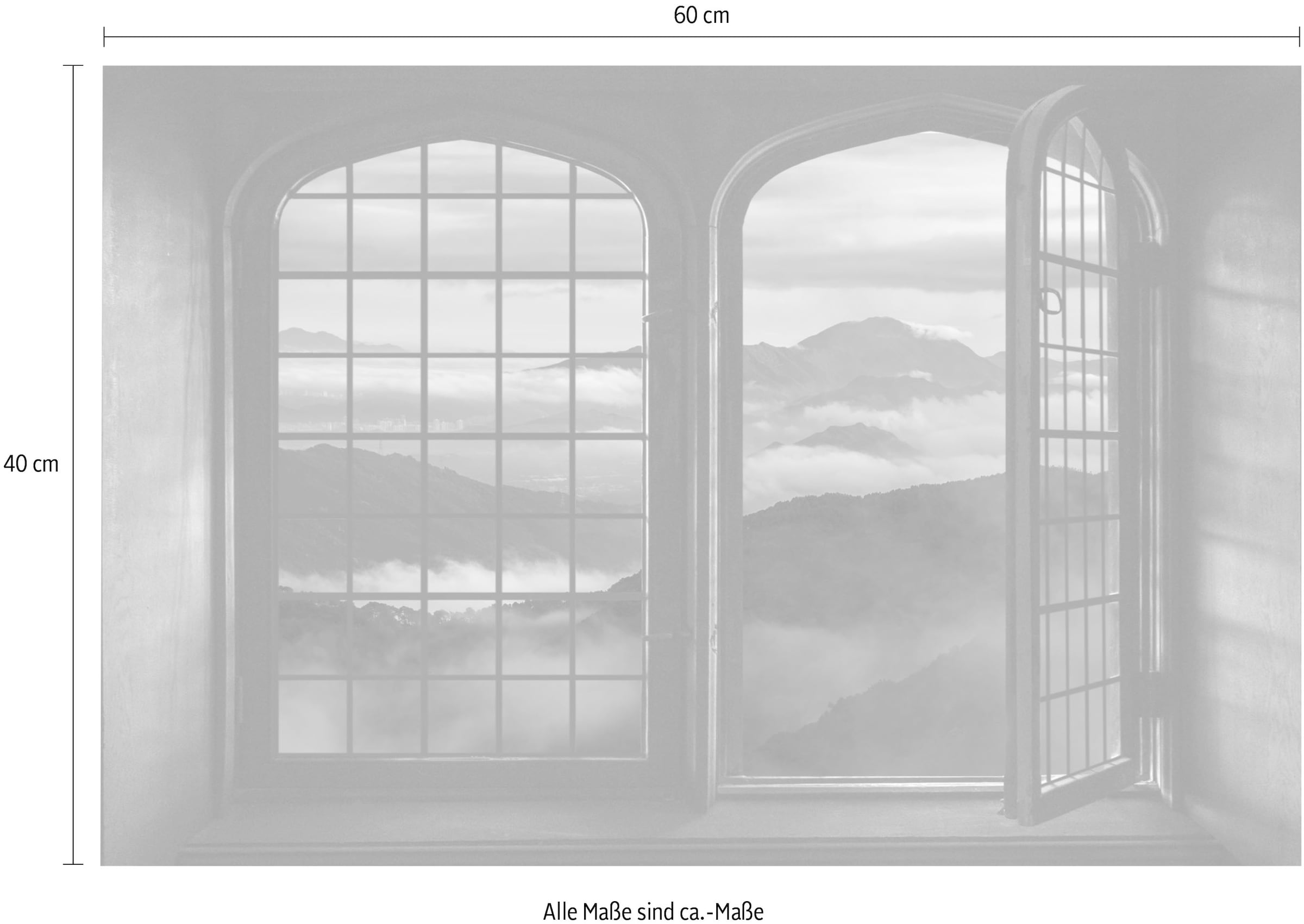 queence Wandsticker »Wolkendecke«, Wandsticker, Wandbild, selbstklebend, 3D, Fenster