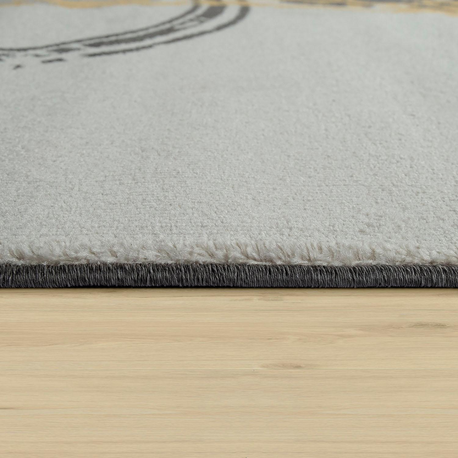 Paco Home Teppich »Pattern 129«, rechteckig, 15 mm Höhe, Kurzflor, modernes Design mit Kreisen