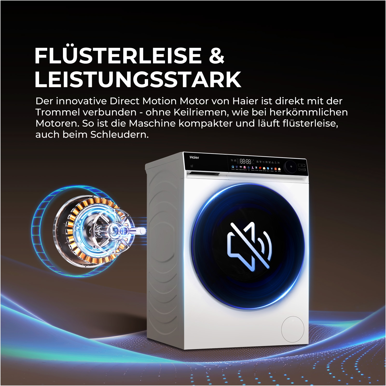 Haier Waschmaschine G7 Serie »HW90-B14667TU1« 9 kg 1400 U/min Flüsterleiser Direct Motion Motor
