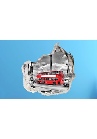 Conni Oberkircher´s Wandsticker »3 D Sticker Beton Red Bus - roter Bus«, Stadt,... kaufen