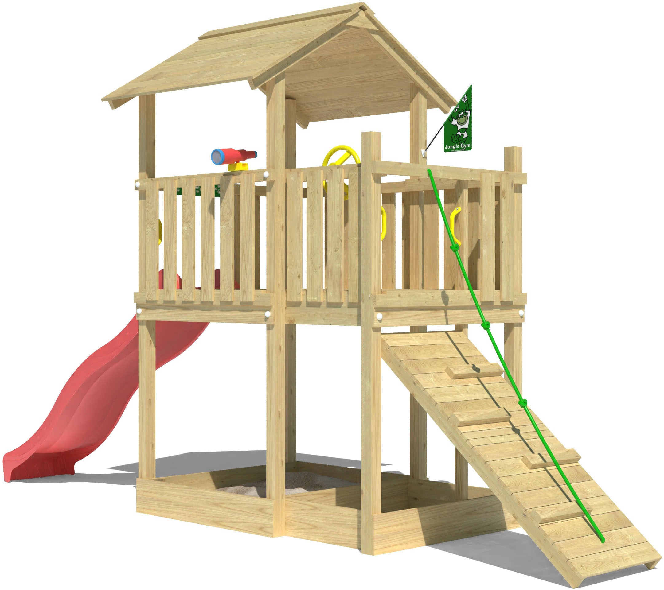 Jungle Gym Spielturm »Drift«, (Set), Spielanlage inklusive Rutsche mit Wasseranschluss