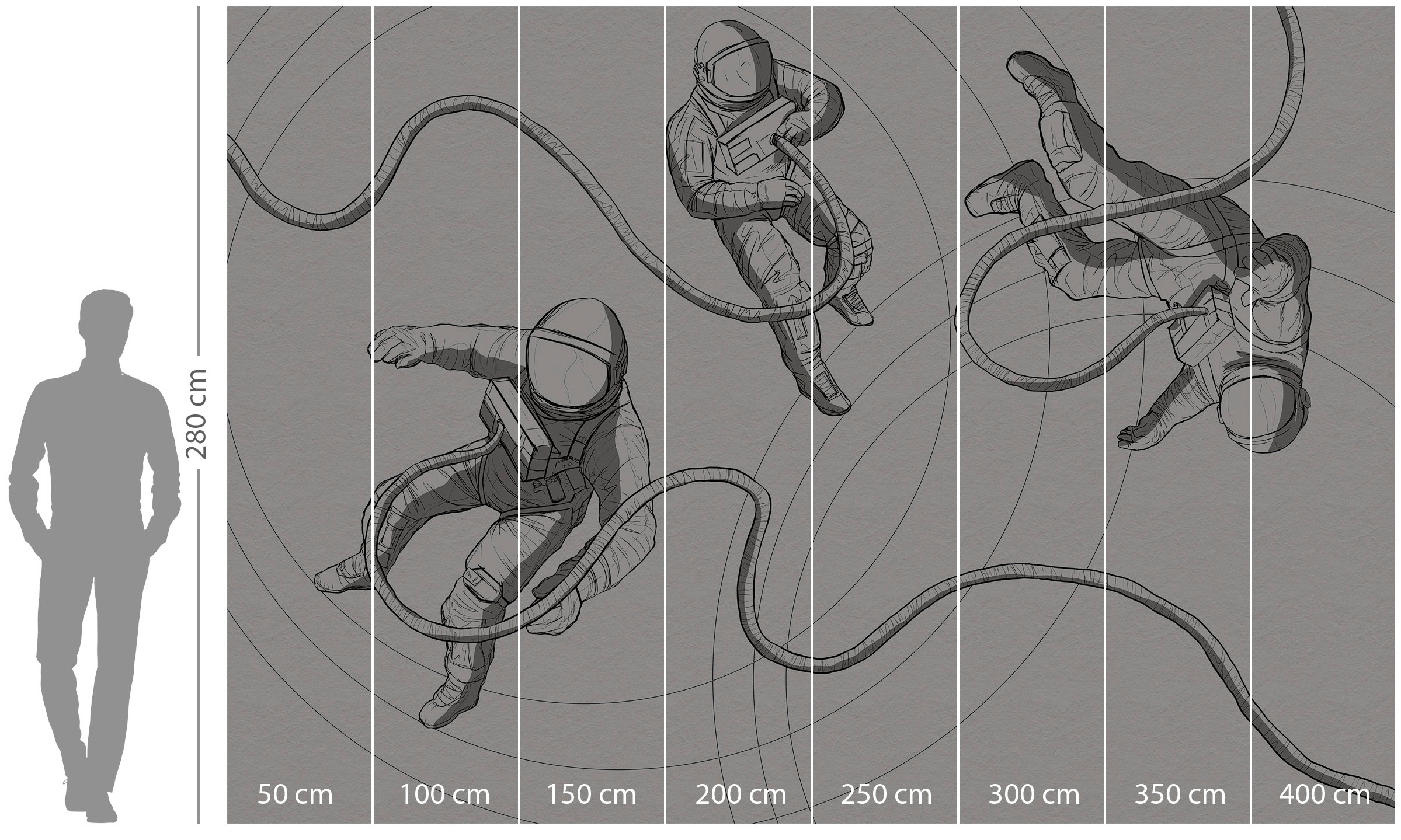 Komar Vliestapete »Digitaldruck Vlies - Extraordinary Astronauts - Größe 400 x 280 cm«, bedruckt, Kinderzimmer