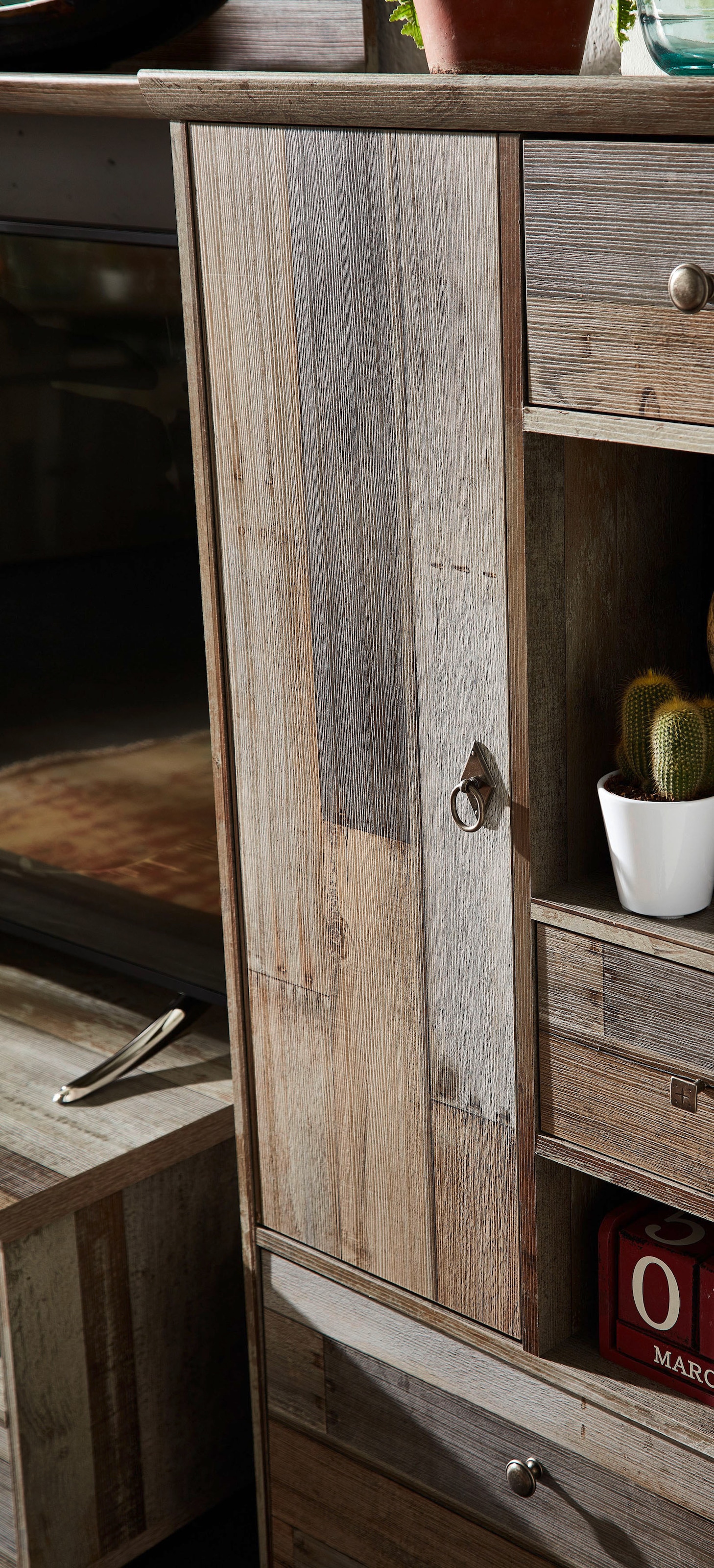 Innostyle Highboard »BONANZA«, (1 St.), 2 Holztüren, 3 Schubladen, 11 Fächer, Softclose, ABS Kantenschutz