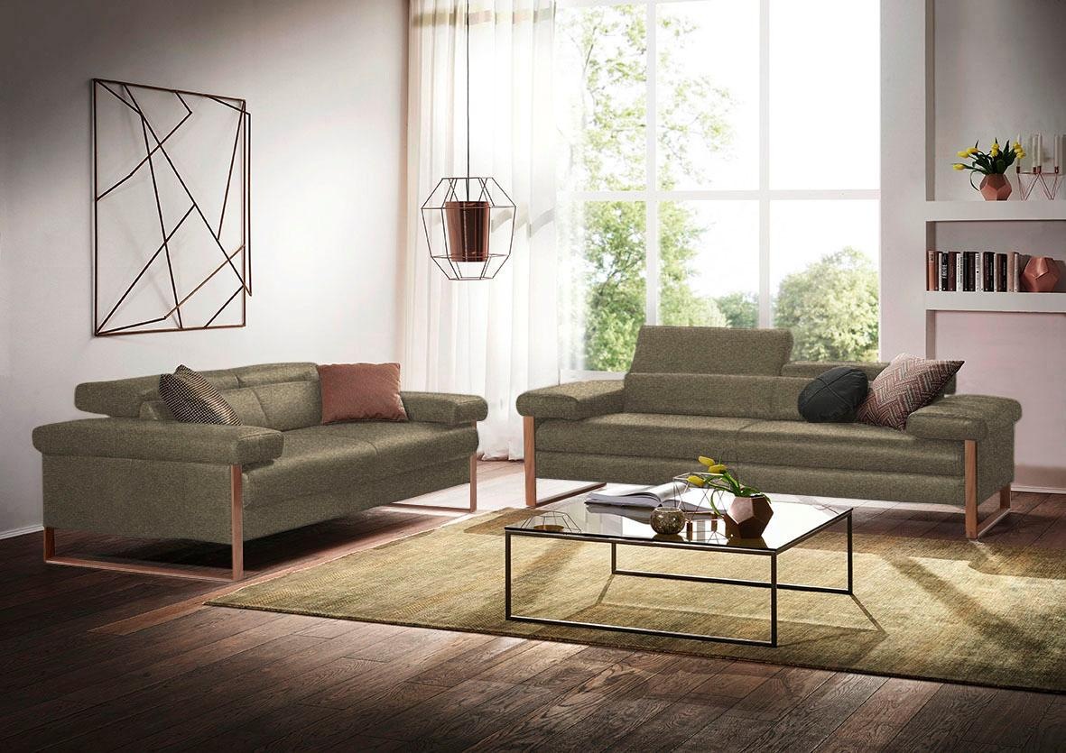 W.SCHILLIG 2-Sitzer »finn«, German Design Award 2016, Fußgestell Nussbaum natur, Breite 210 cm