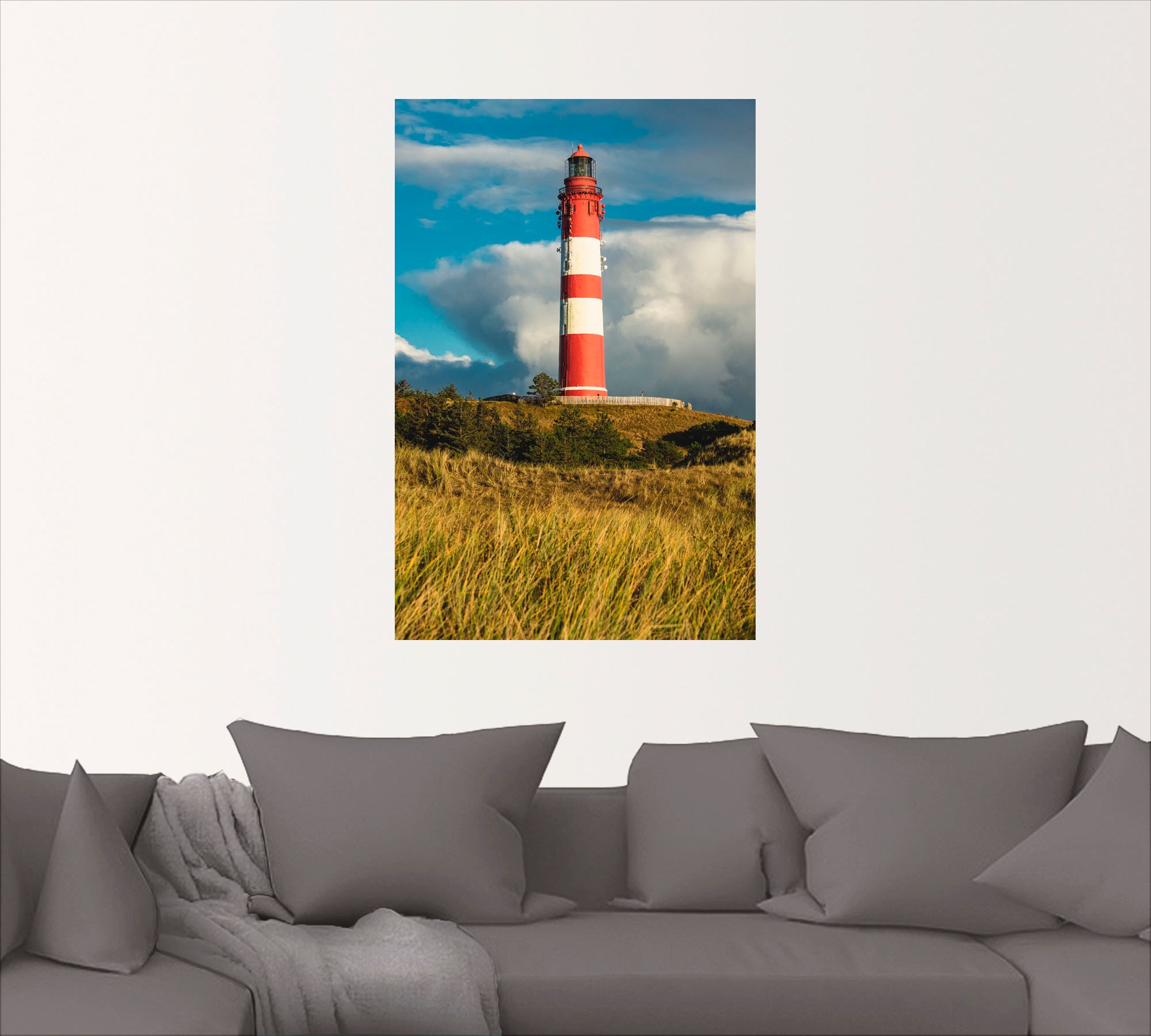 Artland Wandbild »Leuchtturm Wittdün auf der Insel Amrum«, Gebäude, (1 St.), als Alubild, Leinwandbild, Wandaufkleber oder Poster in versch. Größen