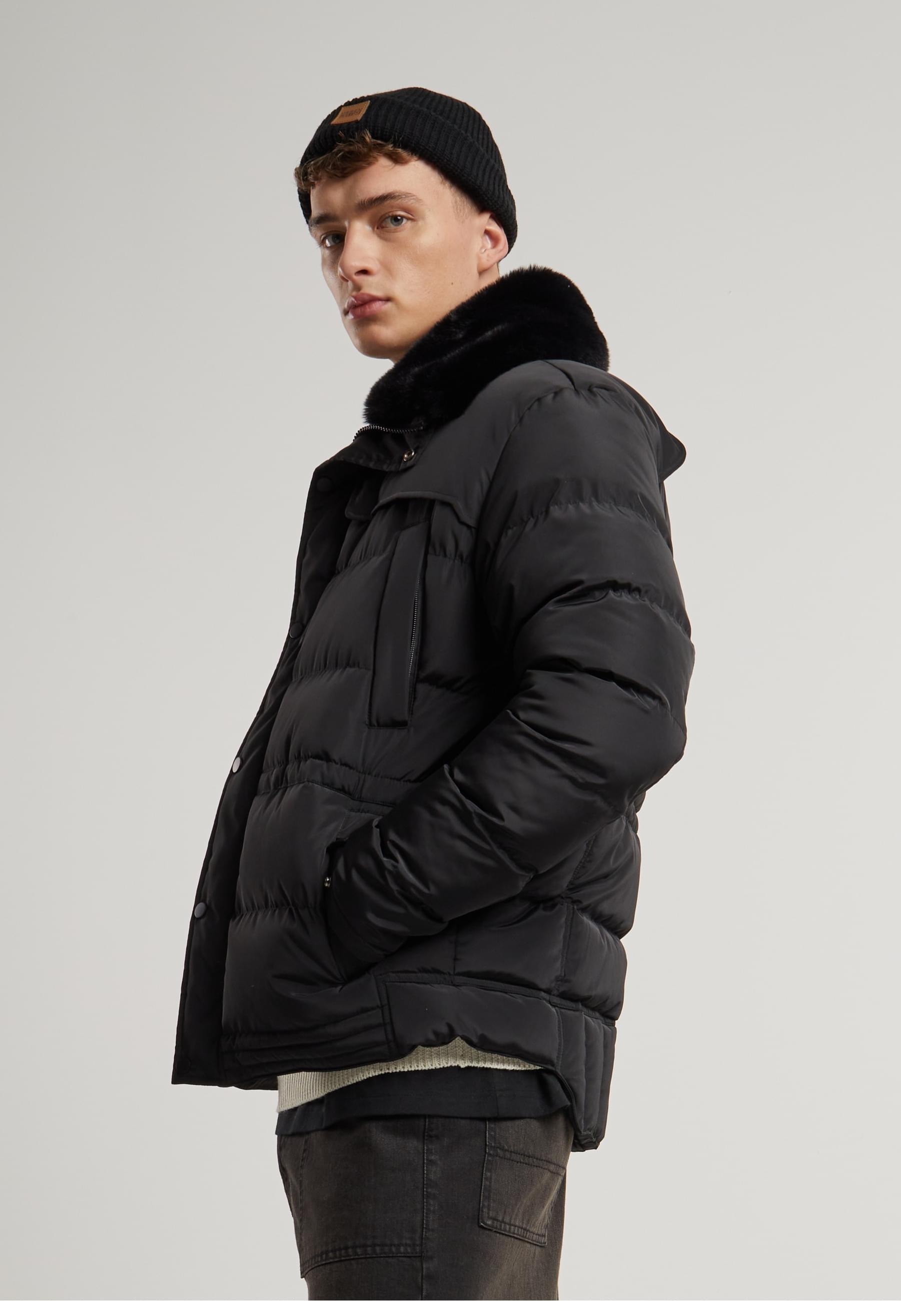URBAN CLASSICS Winterjacke »Urban Classics Puffer Jacket With Detachable Fur Collar« 1 Stk. tlg. ohne Kapuze