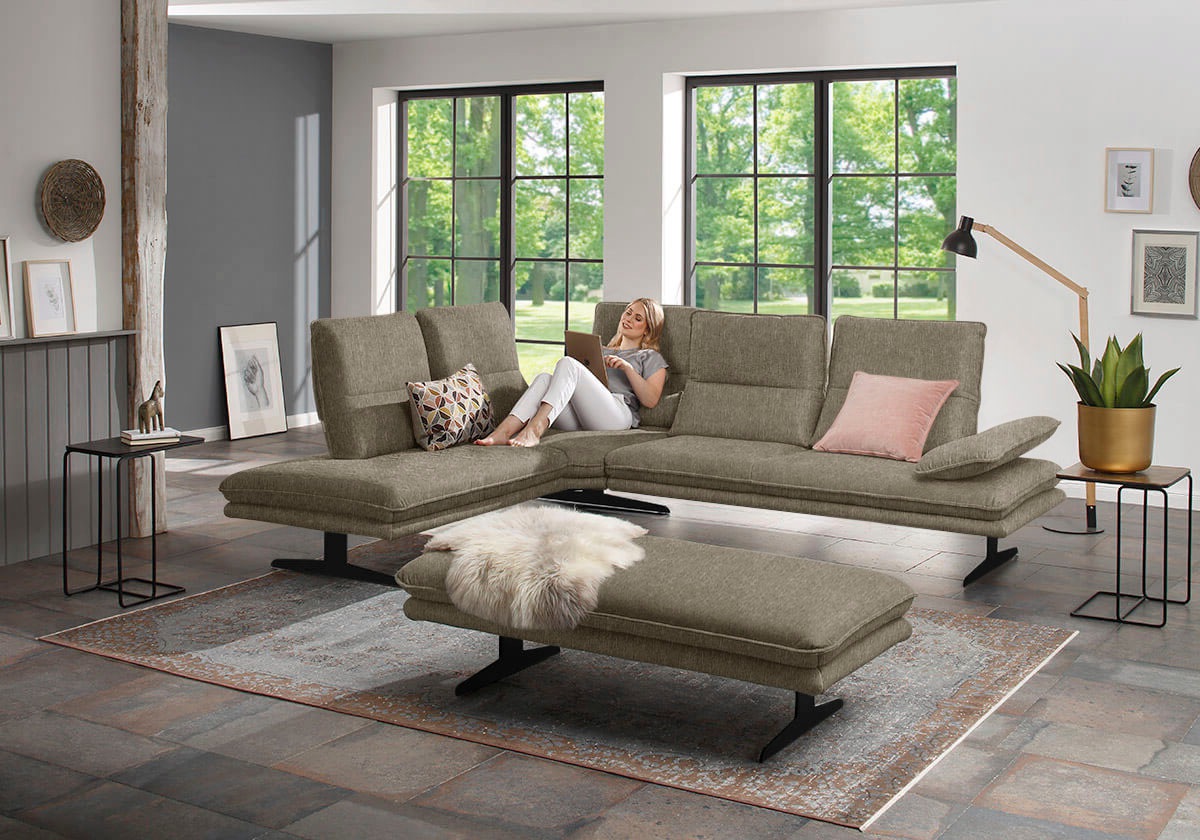 W.SCHILLIG Ecksofa "broadway, Designsofa, toller Sitzkomfort, zeitlos, eleg günstig online kaufen