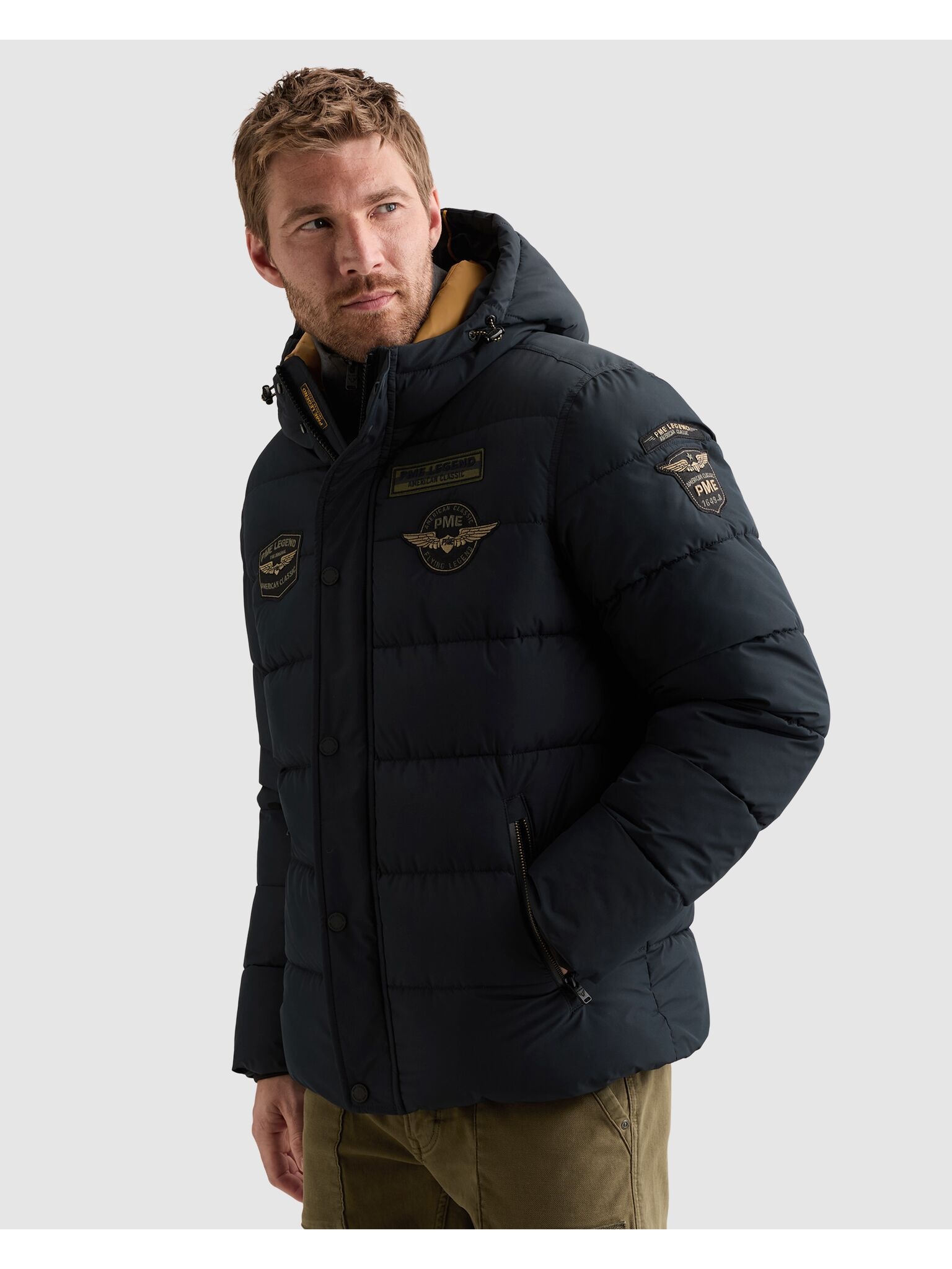 PME LEGEND Steppjacke mit Kapuze Ärmelabschluss mit Windstopperbündchen