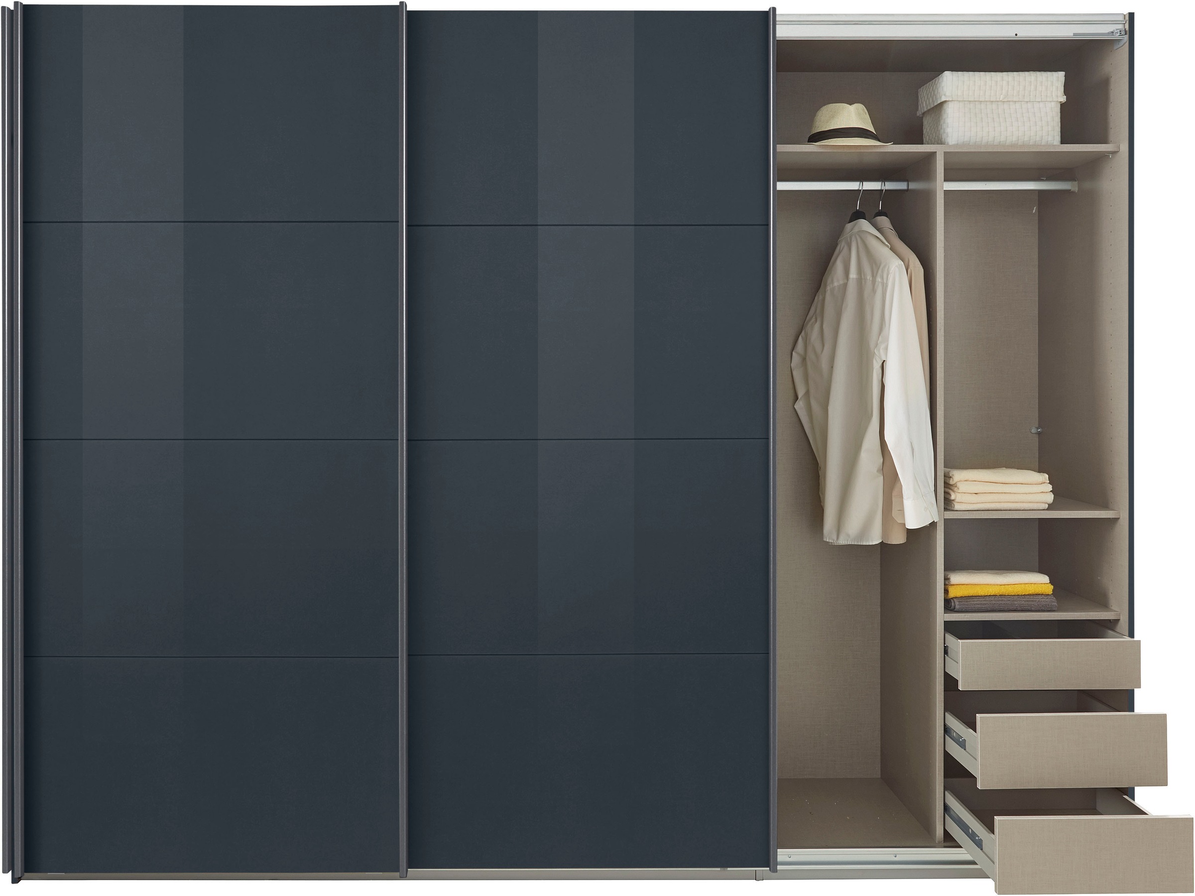 rauch Schwebetürenschrank »Kleiderschrank Schrank Garderobe TOPSELLER OTELI inkl. Inneneinteilung«, mit 3 Innenschubladen sowie zusätzlichen Einlegeböden MADE IN GERMANY