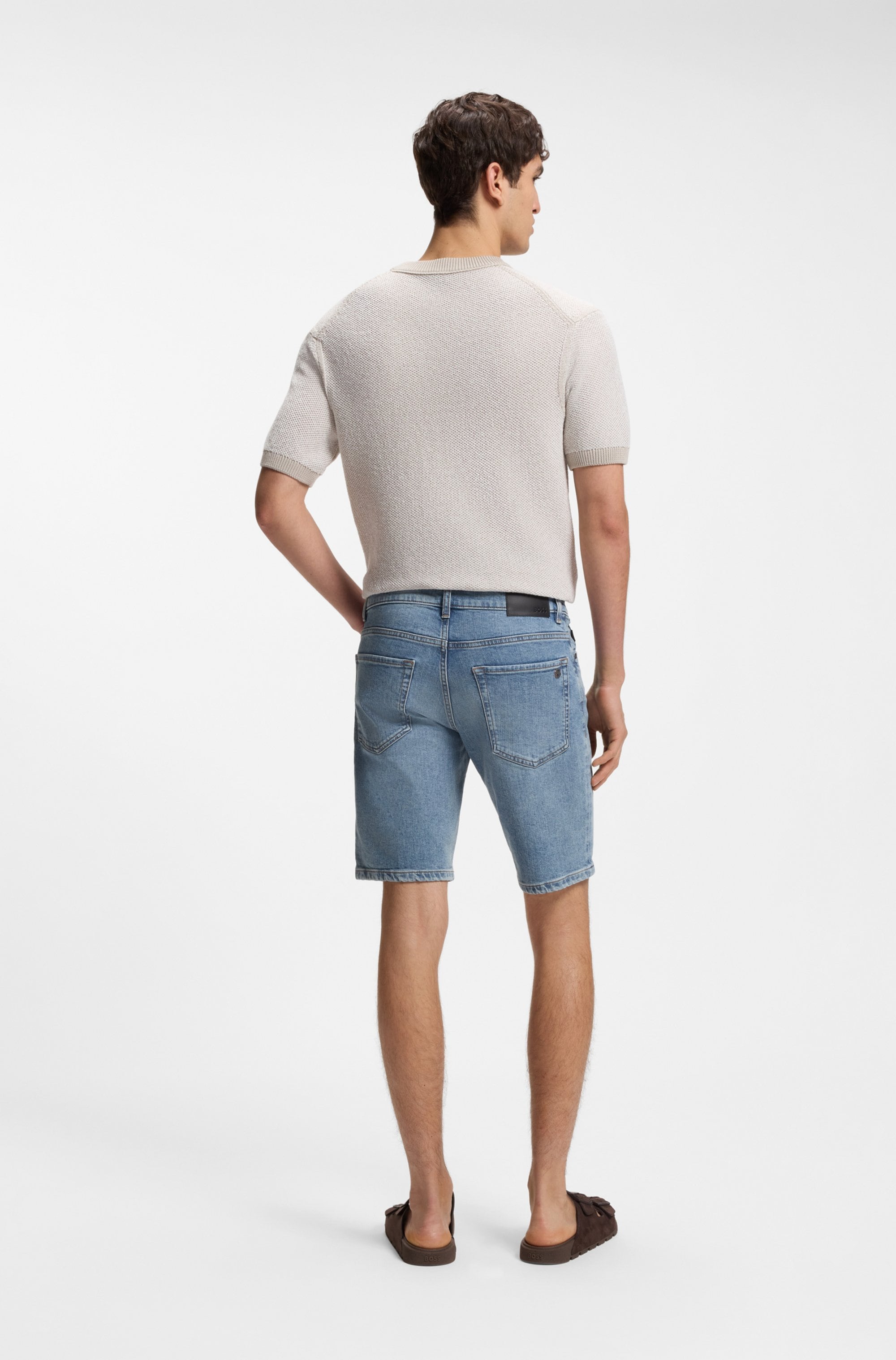 BOSS ORANGE Jeansshorts »Maine« Regular Fit, Stretch-Denim, used washed