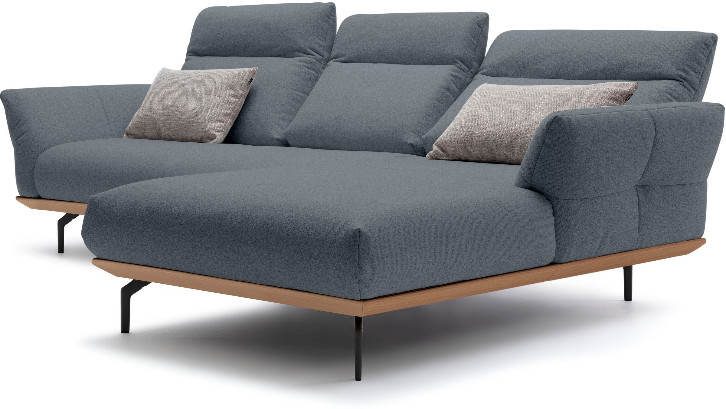 Creation BY ROLF BENZ Ecksofa »CR.460«, Sockel in Eiche, Alugussfüße in umbragrau, Breite 298 cm