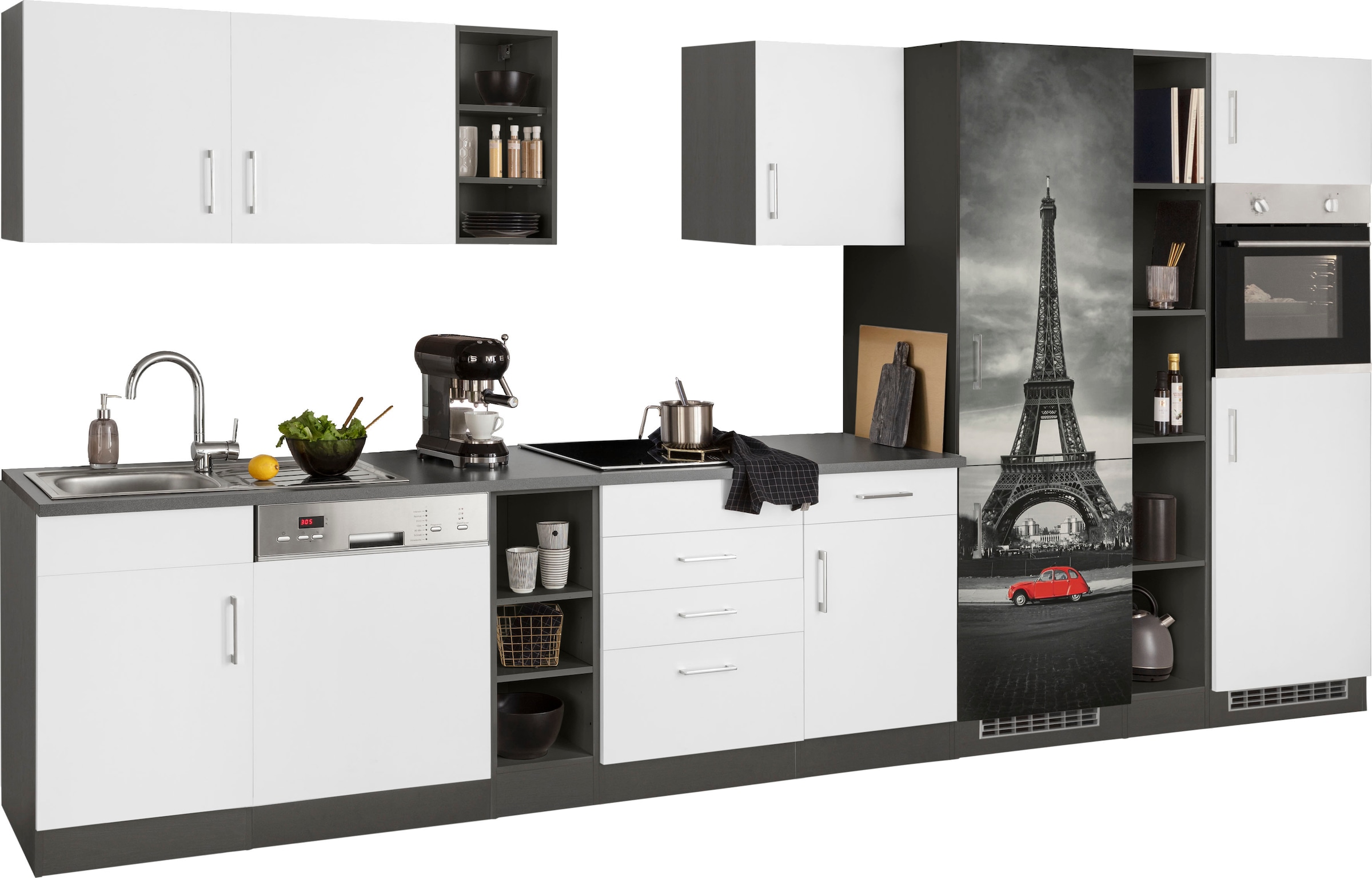 HELD MÖBEL Küchenzeile »Paris«, ohne E-Geräte, Breite 400 cm