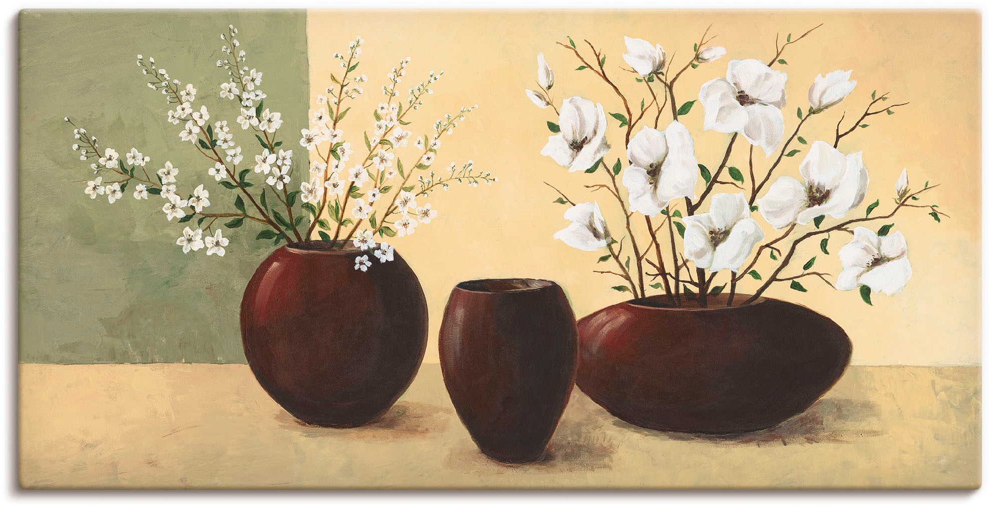 Artland Wandbild »Magnolien« Vasen & Töpfe 1 Stk. tlg. als Alubild, Outdoor günstig online kaufen