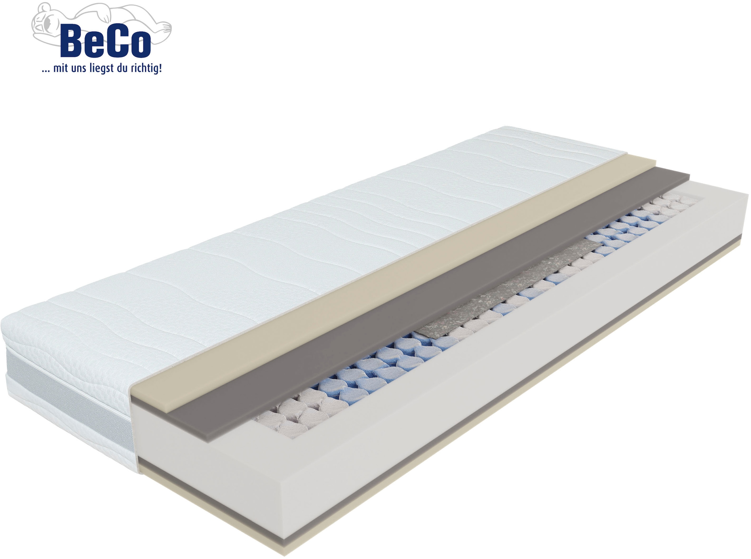 Beco Taschenfederkernmatratze »Feel Like Latex TWIN, Matratze 90x200 cm, 140x200 cm und mehr« 22 cm hoch 500 Federn 1 Stk. tlg. Premium-Hybridmatratze für besten Schlafkomfort, atmungsaktiv