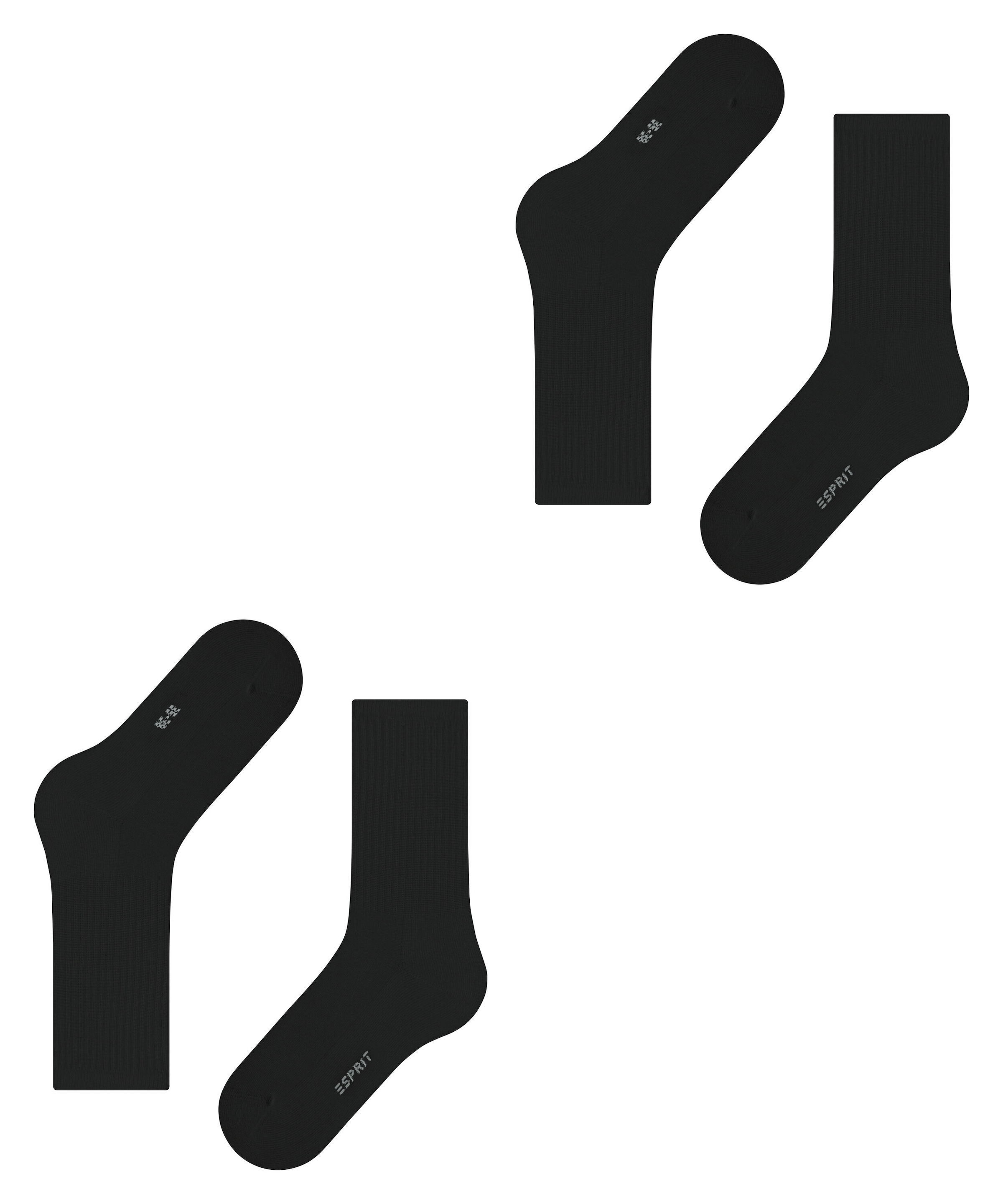 Esprit Socken »Basic Tennis« 2 Paar,  Rippenstruktur, schmales Bündchen, weiche Sohle