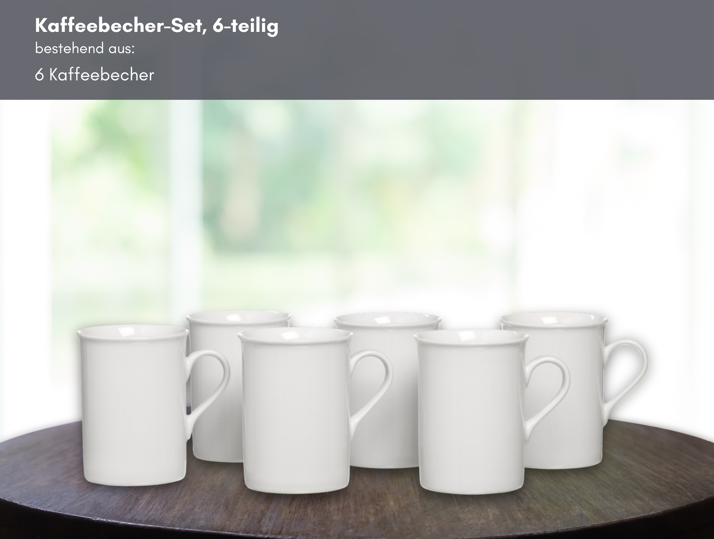Ritzenhoff & Breker Becher »Bianco«, (Set, 6 tlg.), 6-teilig, klassisch-schlicht, 300 ml