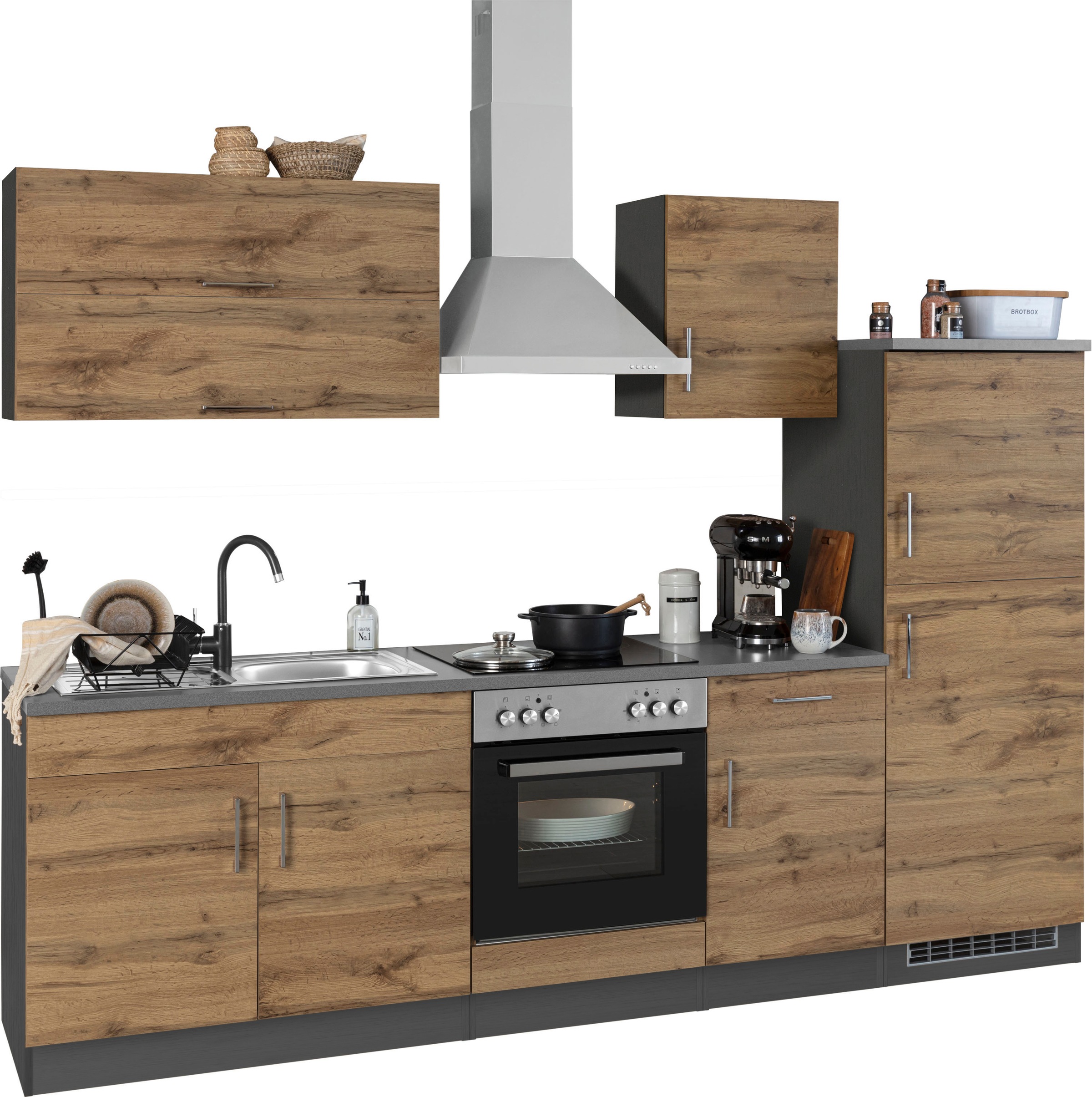 KOCHSTATION Küchenzeile »KS-Colmar«, mit E-Geräten, Breite 270 cm