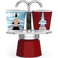 BIALETTI Espressokocher »Mini Express Magritte«, (1 Espressokocher + 2 Espressobecher, 90 ml)