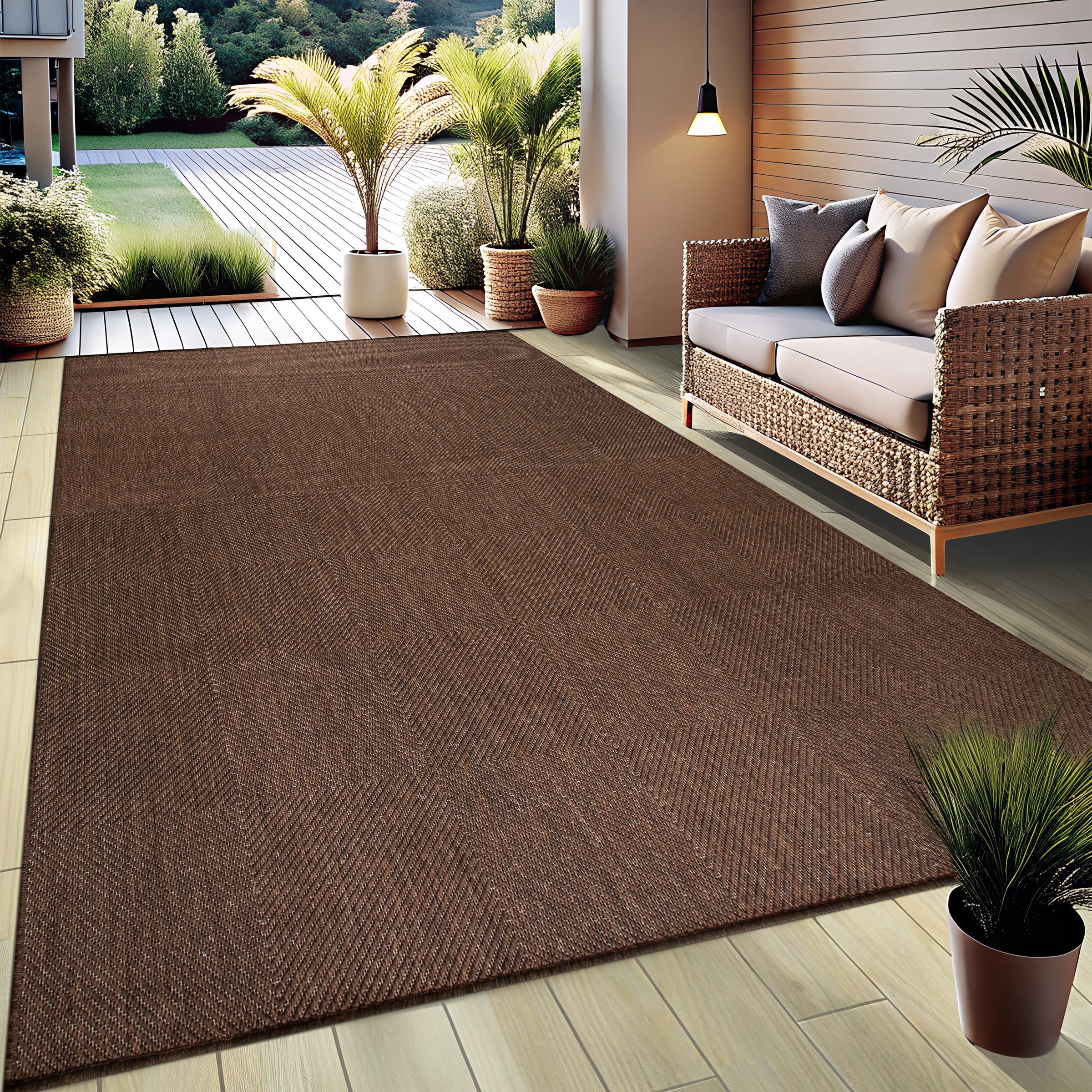 my home Teppich »Anna, auch als Läufer erhältlich«, rechteckig, 3 mm Höhe, In- und Outdoor geeignet, Sisal-Optik, Wetterfest & UV-beständig