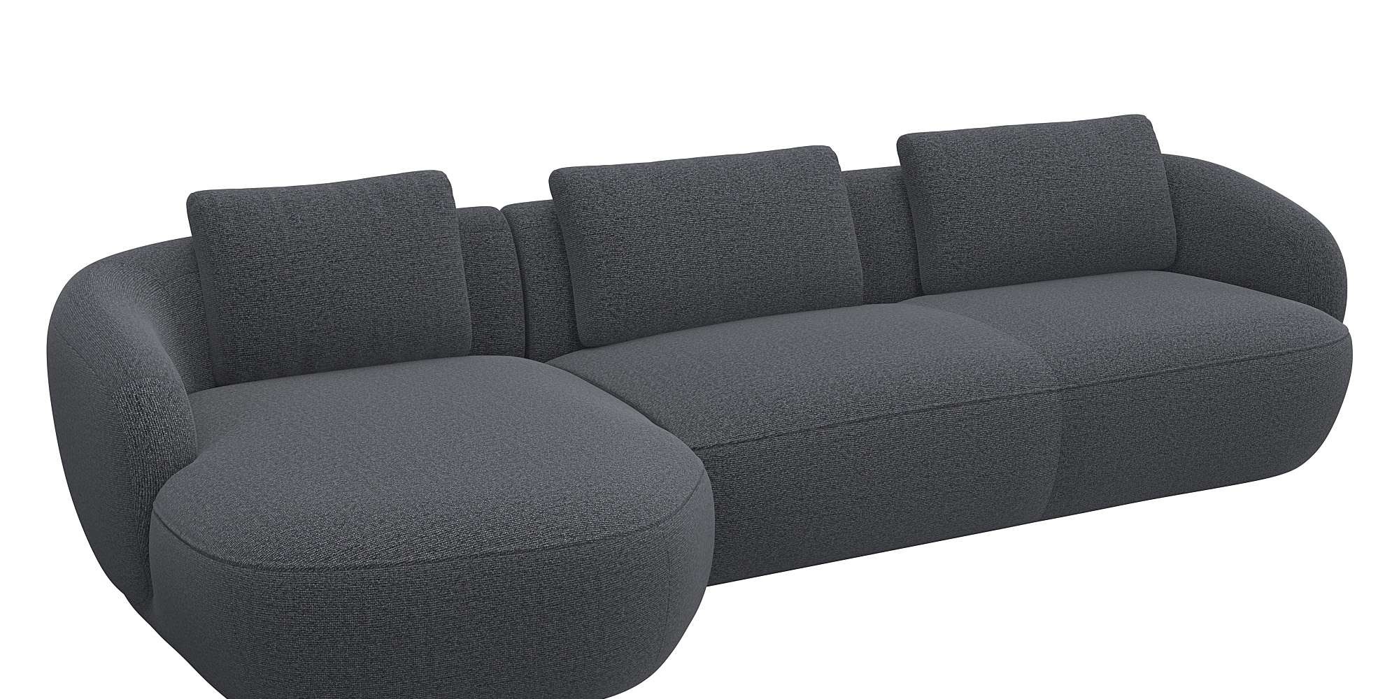 FLEXLUX Wohnlandschaft »Torino, rund, L-Form, Sofa-Ecke mit Recamiere, Long günstig online kaufen