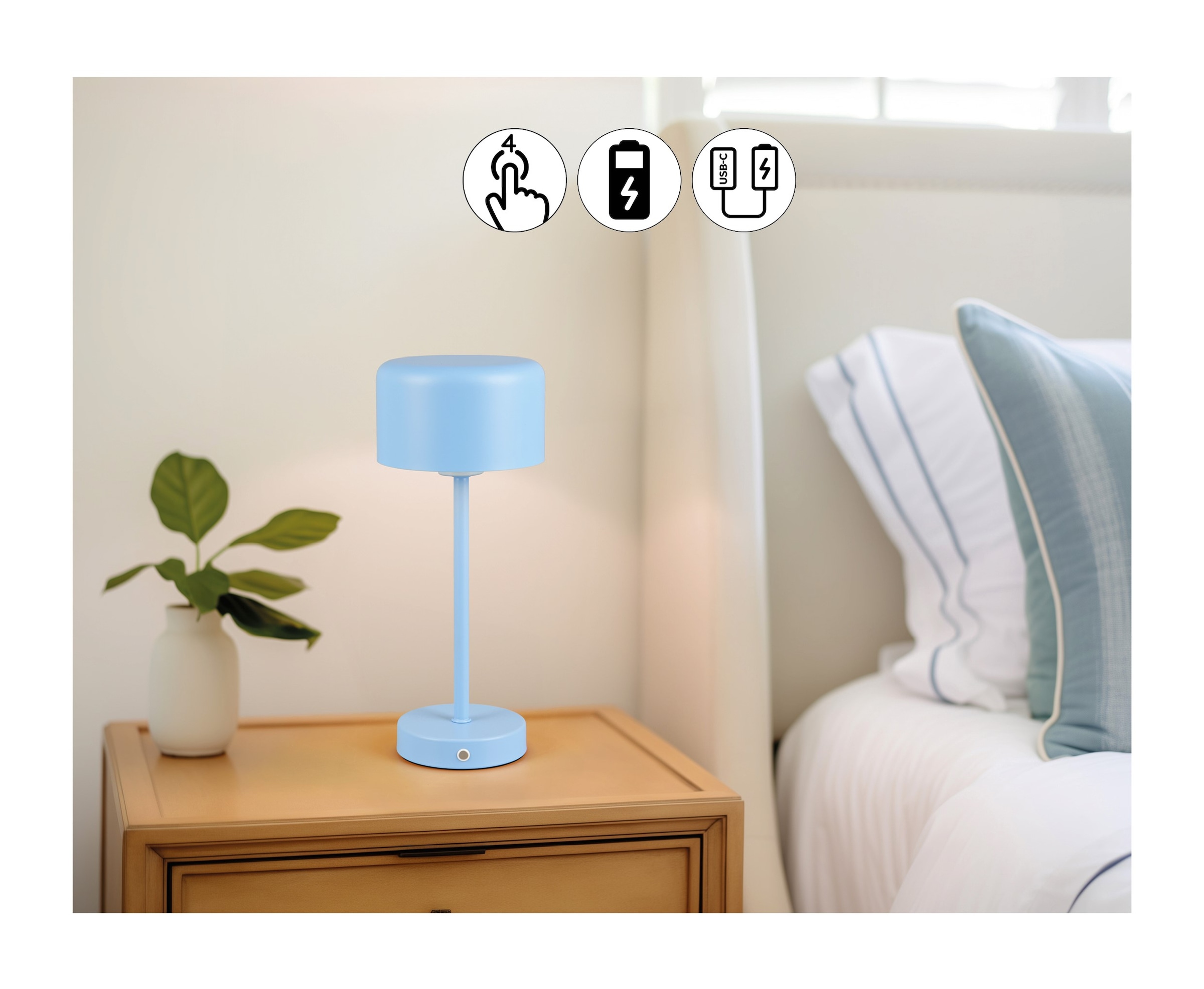 Lüttenhütt LED Tischleuchte »Abelke, Tischlampe Kinderzimmer mit USB-C Lade günstig online kaufen