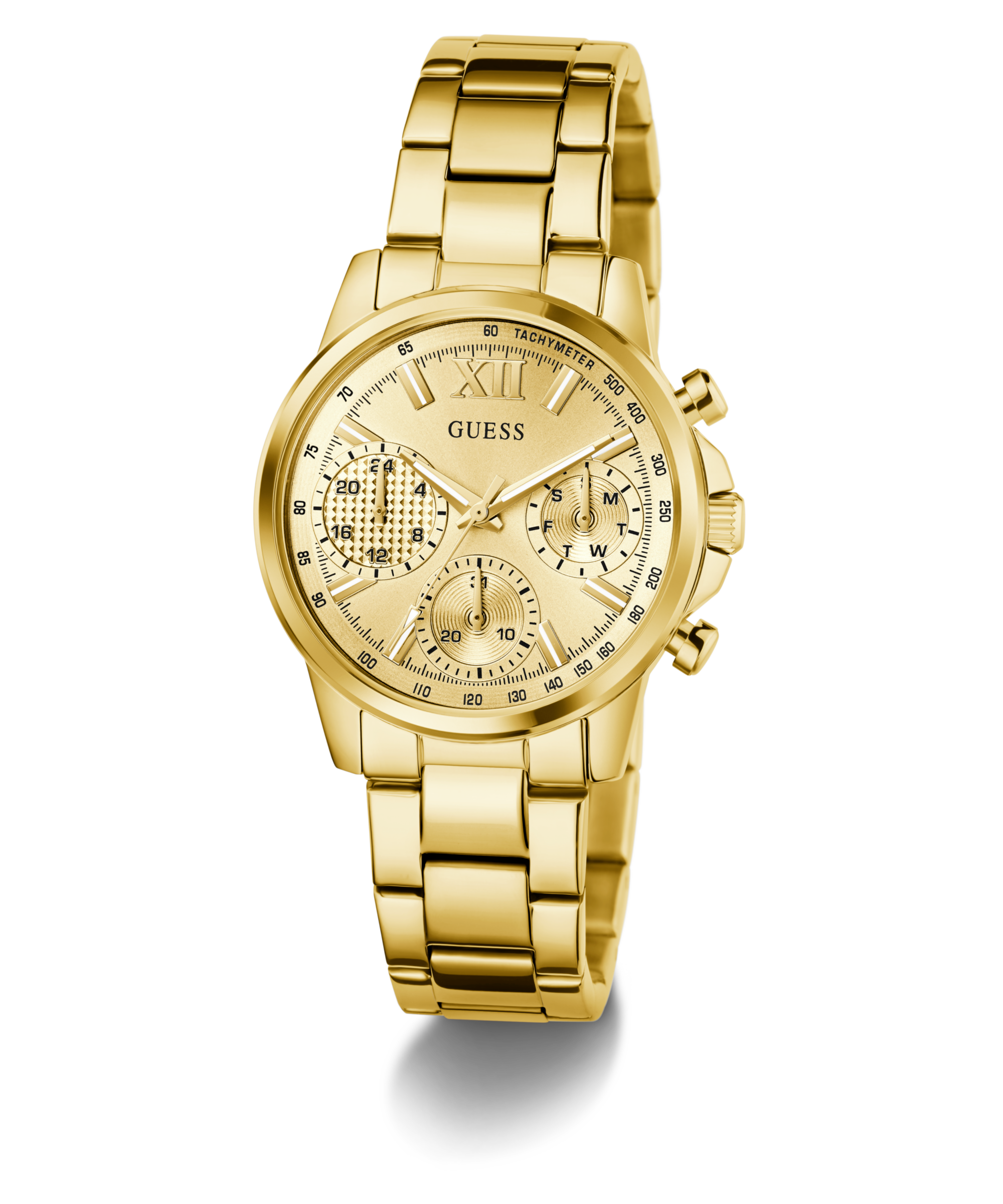 Guess Multifunktionsuhr »BAILEY«, Quarzuhr, Armbanduhr, Damenuhr, Edelstahlarmband, Datum